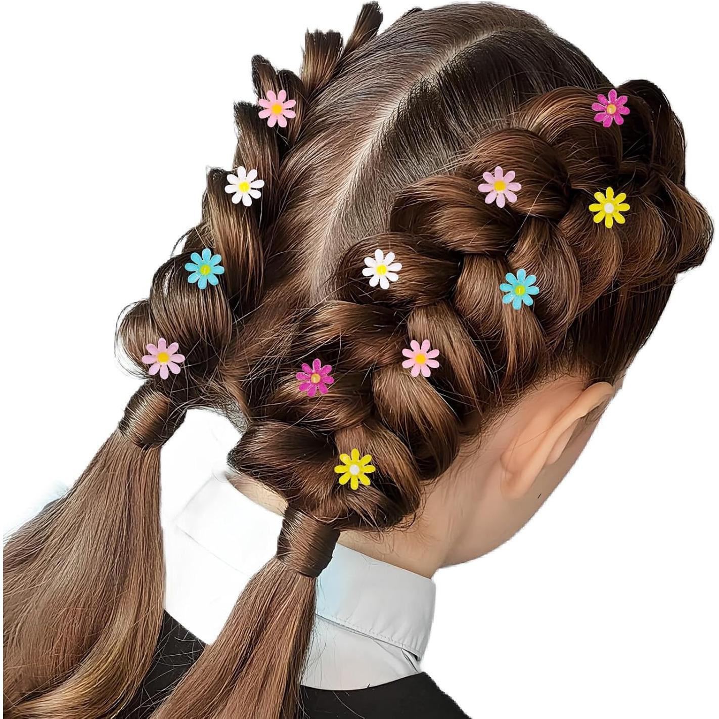 Pinchos de Oveja Rosa 24PCS Clips de Pelo Flor Antideslizantes