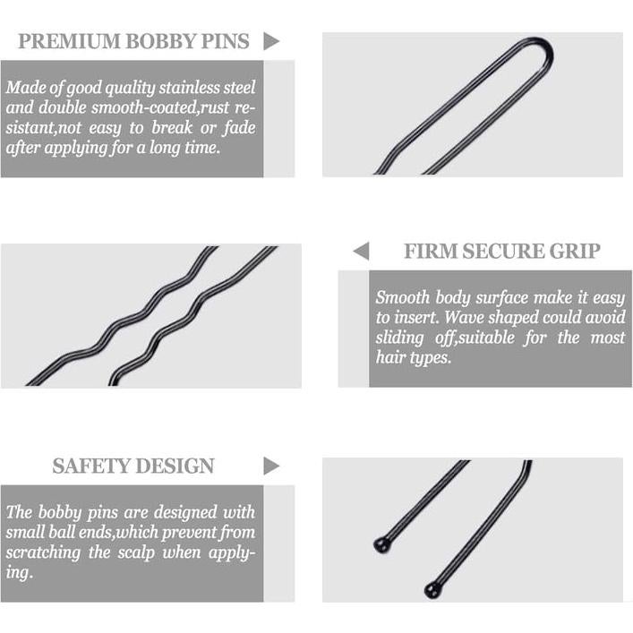 Set de Redes de Cabello Invisibles 30cm + 50 Horquillas U - Marrón