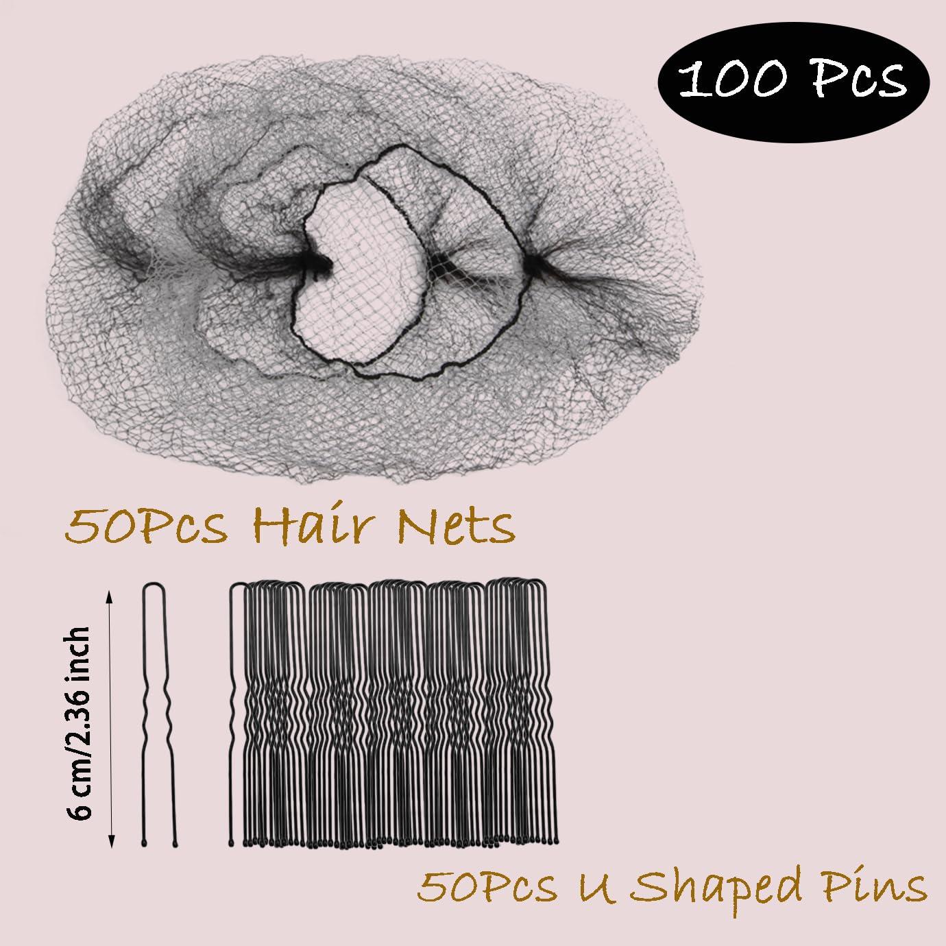 Juego de Red de Cabello y Pasadores YuXiang - 100 Pcs Negro