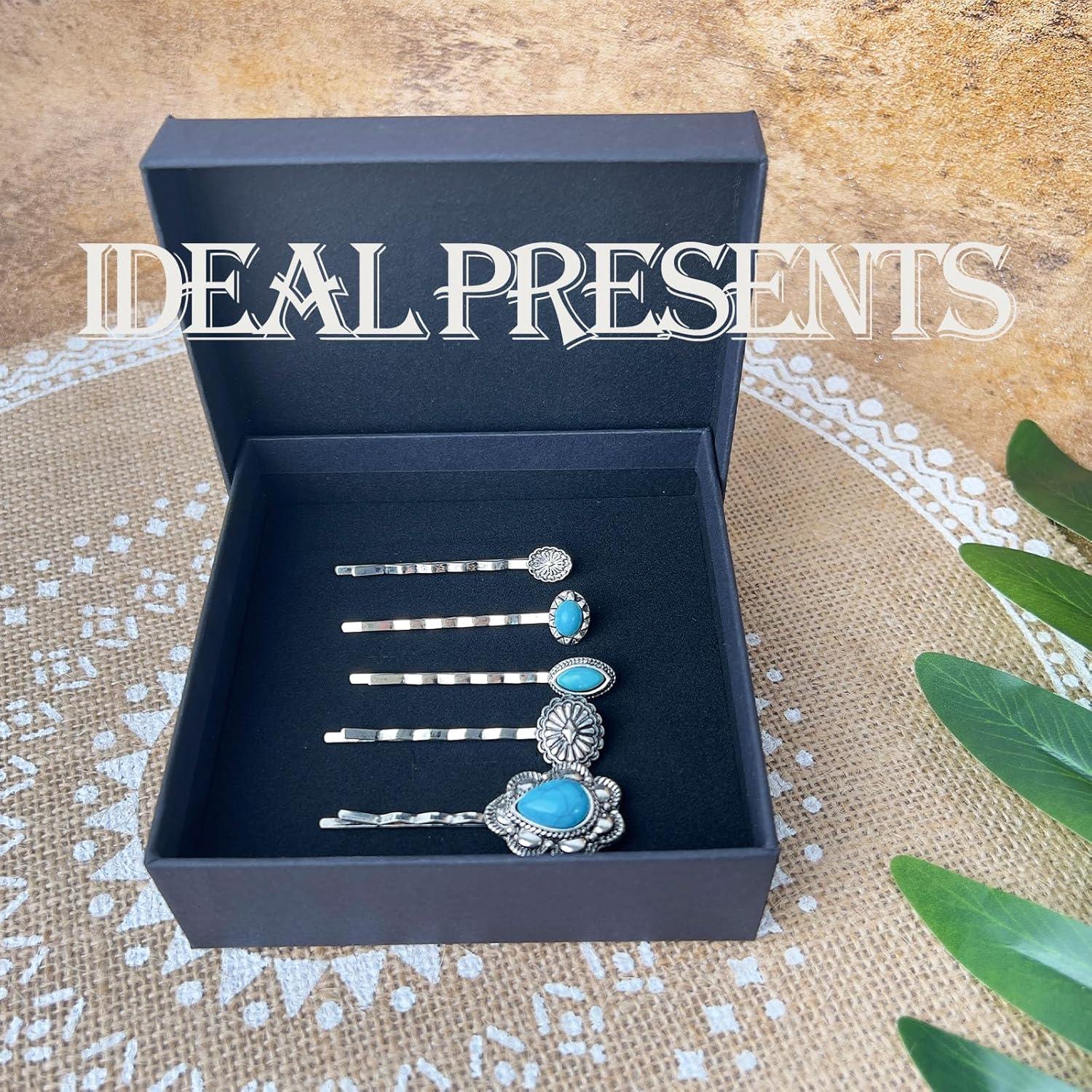 Juego de 5 Clips para el Cabello Turquesa KOVOLITU Estilo Boho