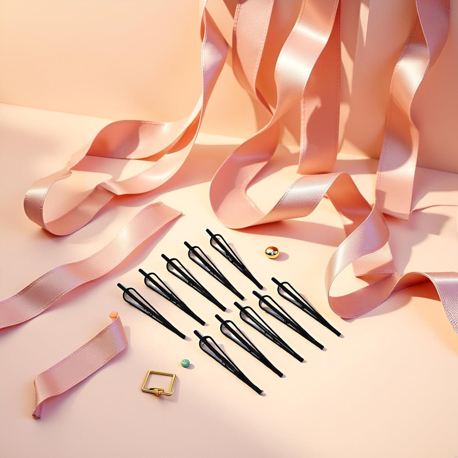 Set 12 Pinzas de Pelo Mini Bobby Negras Vintage Qintreesify