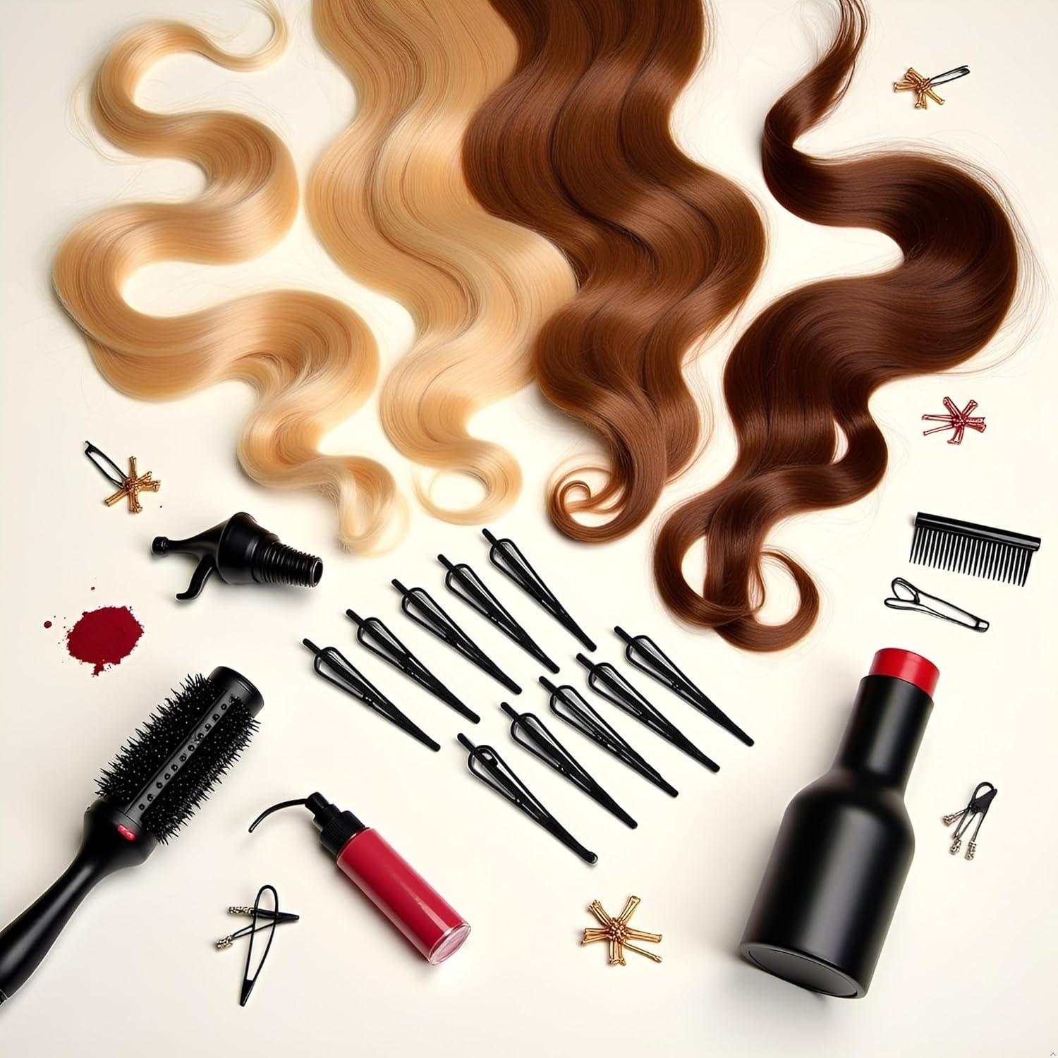 Set 12 Pinzas de Pelo Mini Bobby Negras Vintage Qintreesify