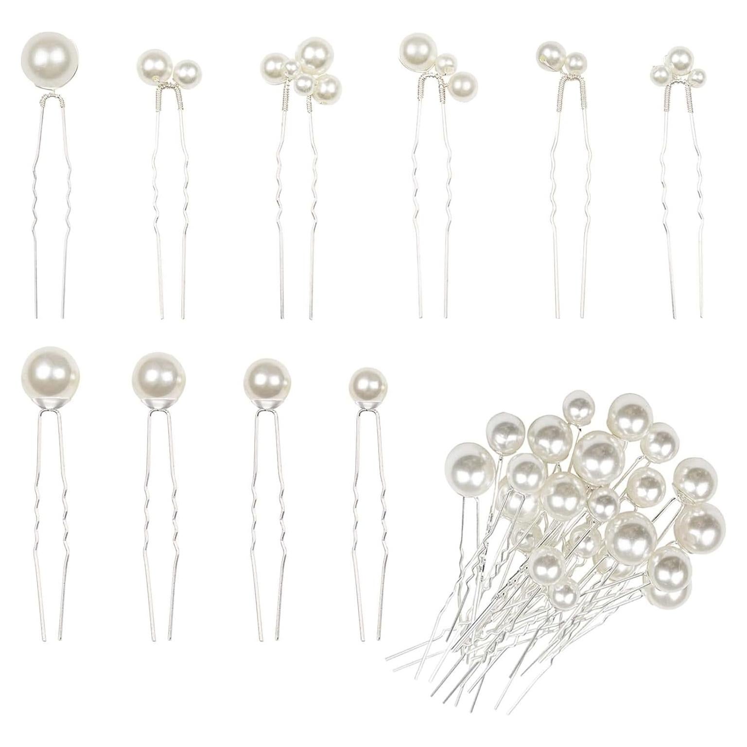 Horquillas de Perlas ELANE 38 Pcs para Peinados de Boda