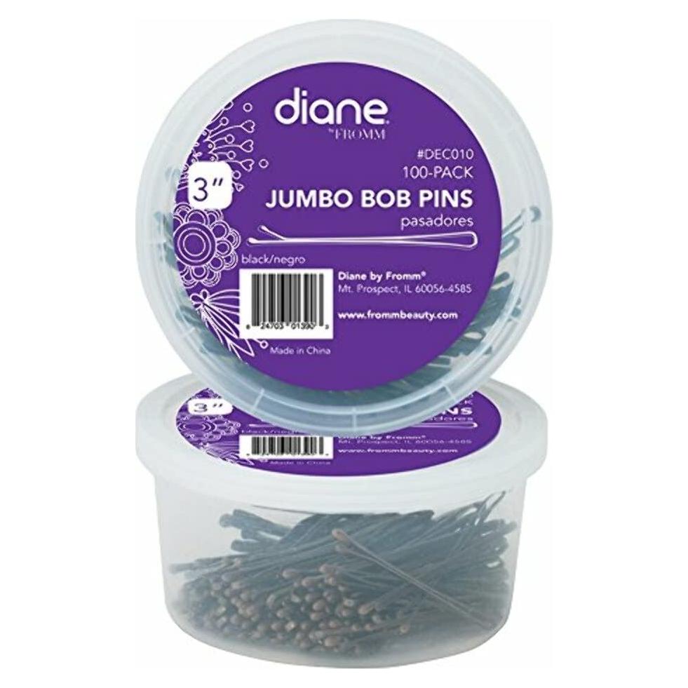 Pinzas de Pelo Extra Grandes Diane 7.62 cm Negras - 100 Unidades