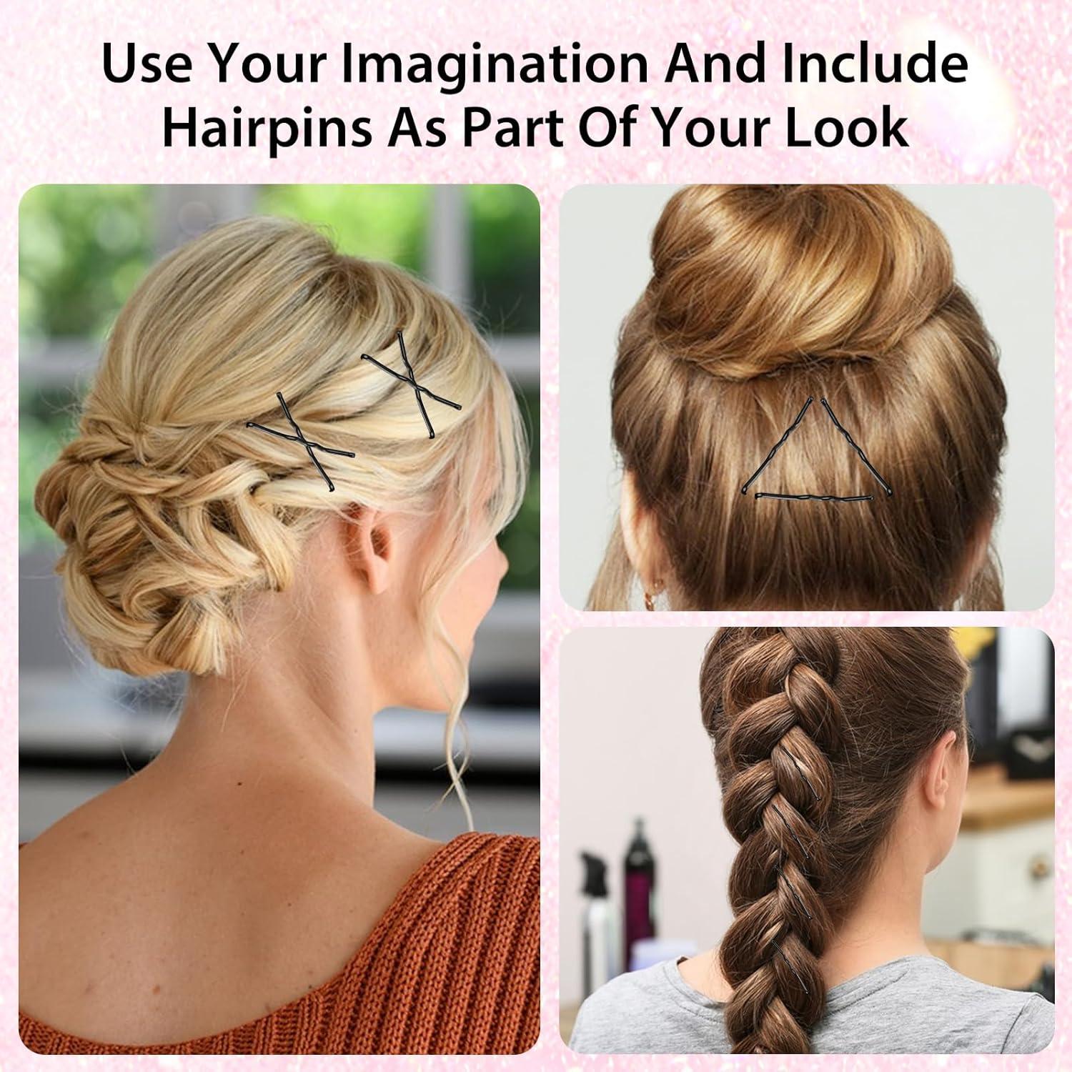 Kit de Mini Pasadores de Pelo GEEHUA 150pcs 3.5cm Negro