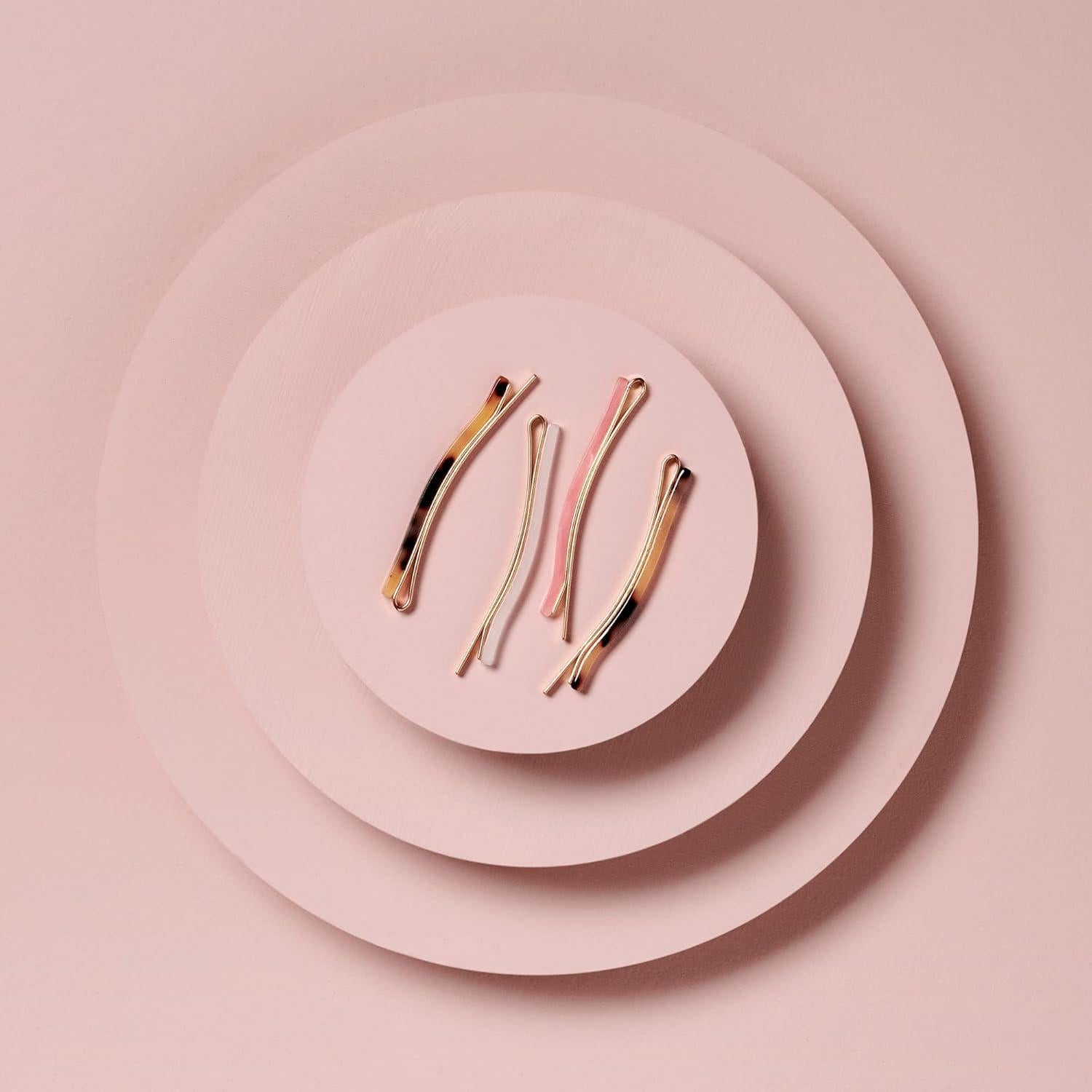 Pasadores de Cabello de Mármol Acetato Multicolor - 4 Unidades