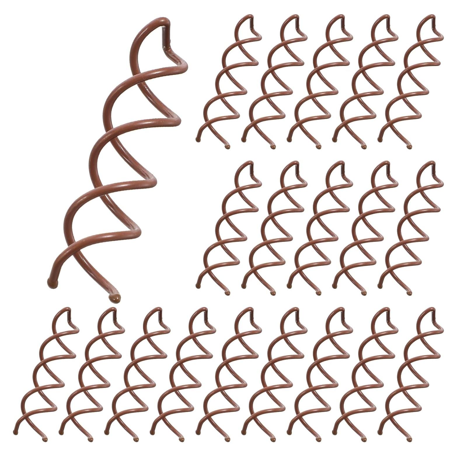 20 Pasadores de Cabello en Espiral Molain - Color Marrón