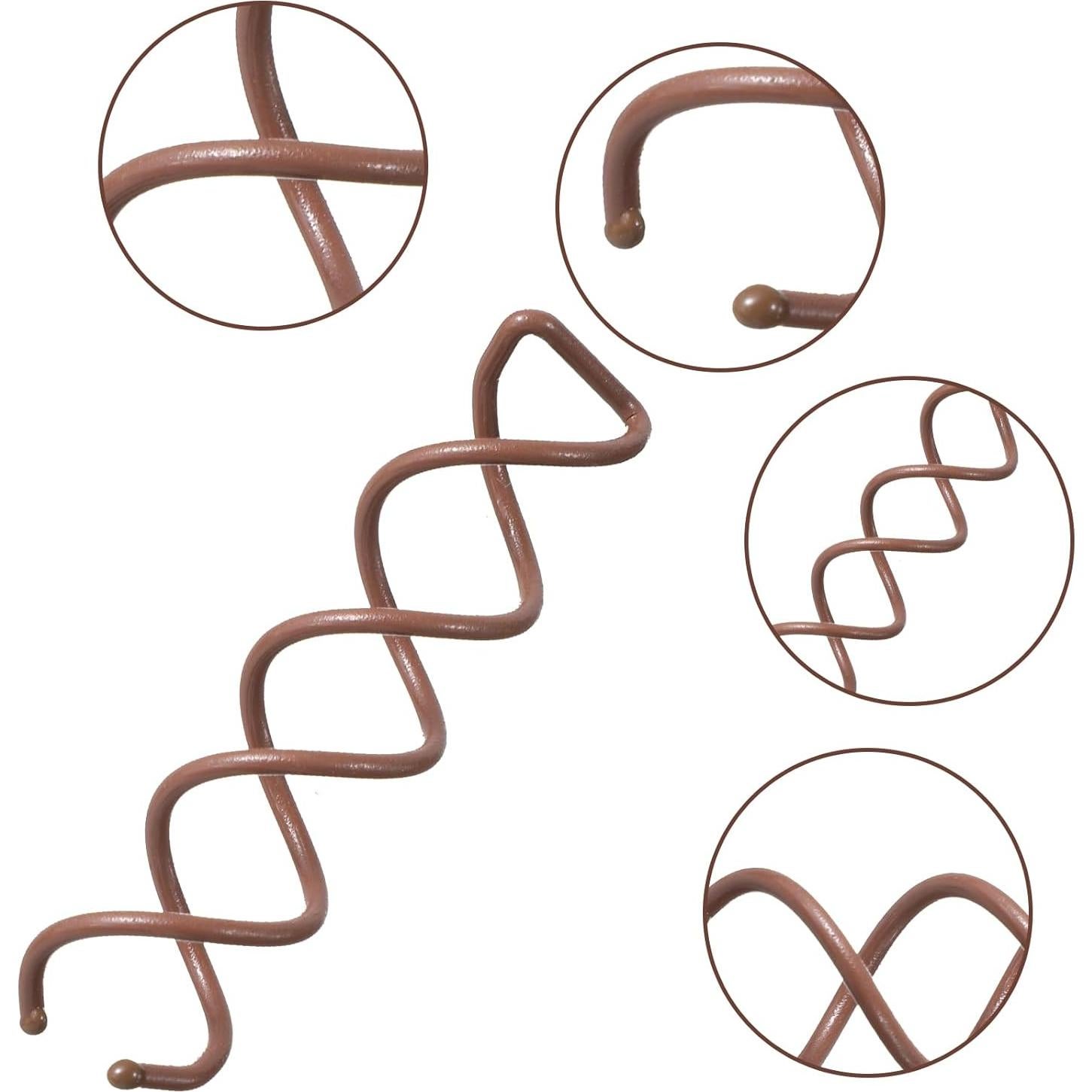 20 Pasadores de Cabello en Espiral Molain - Color Marrón