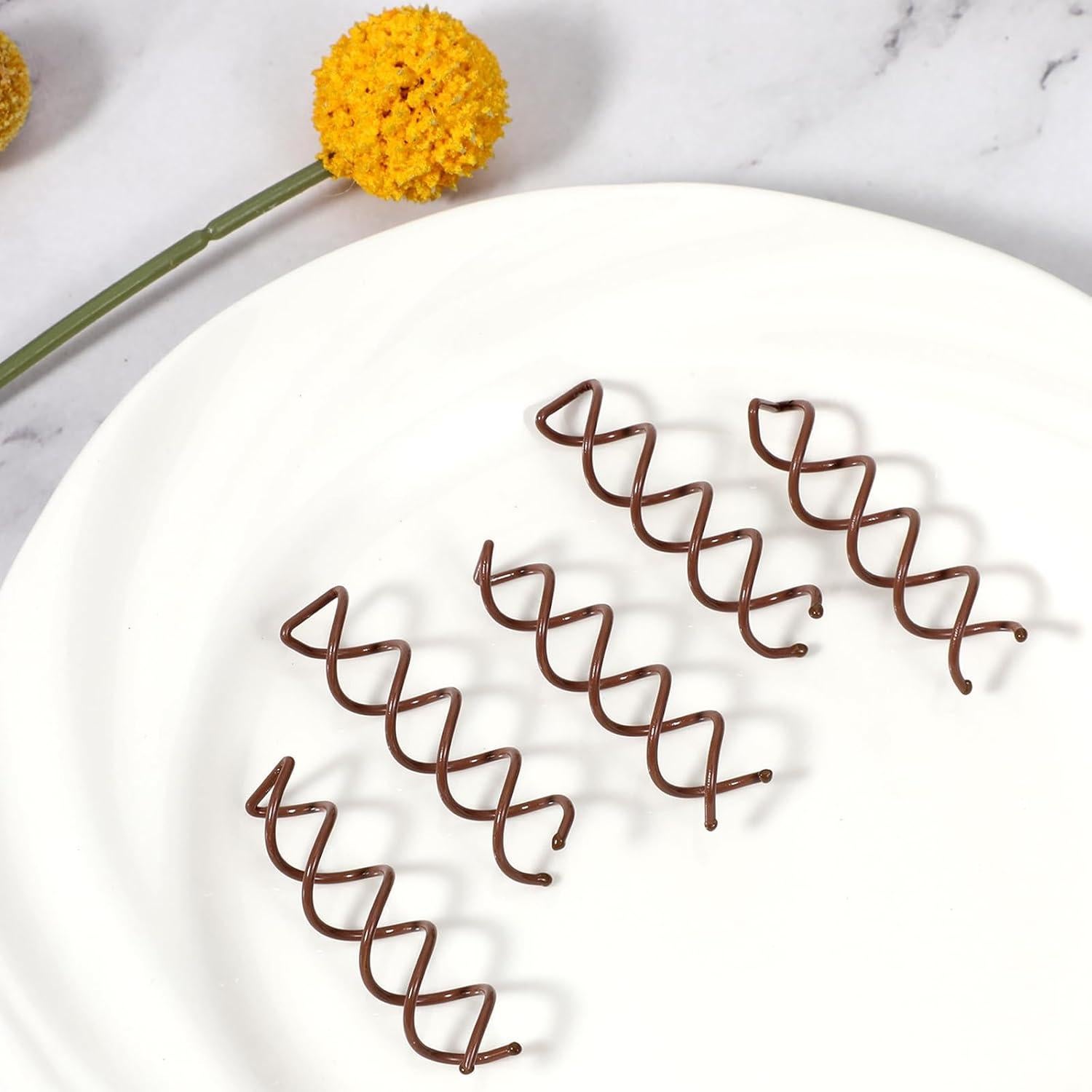 20 Pasadores de Cabello en Espiral Molain - Color Marrón