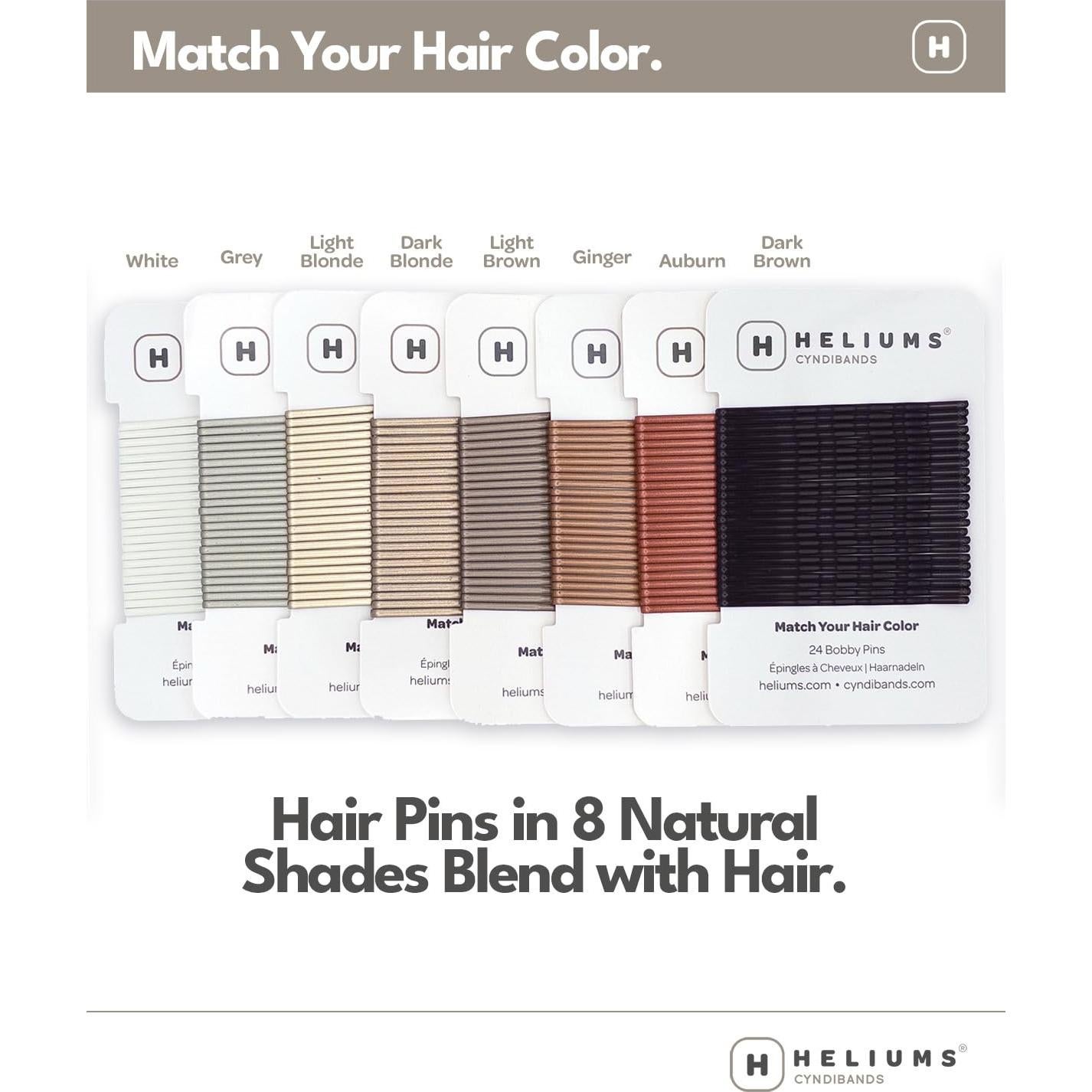 Pinzas de cabello grandes Heliums - Rubio oscuro - 6.35 cm - Paquete de 24