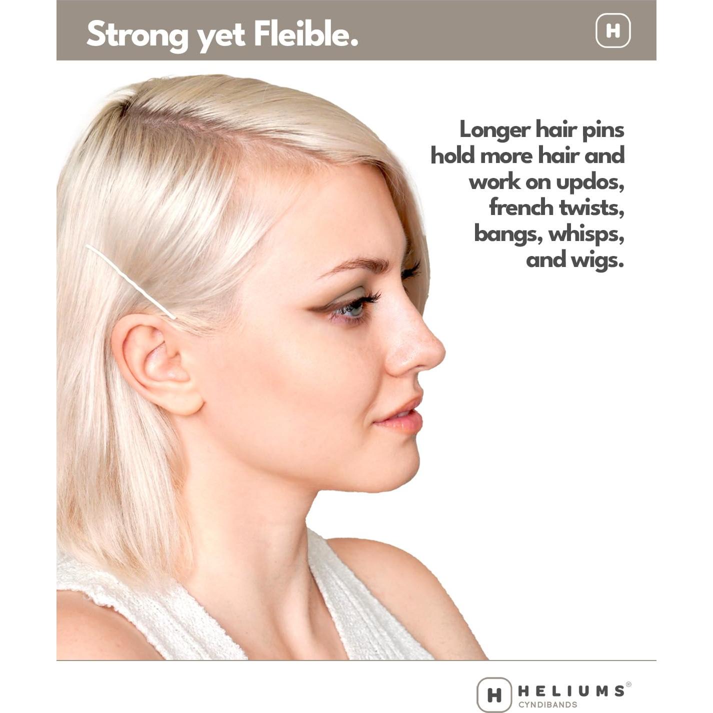 Pinzas de cabello grandes Heliums - Rubio oscuro - 6.35 cm - Paquete de 24