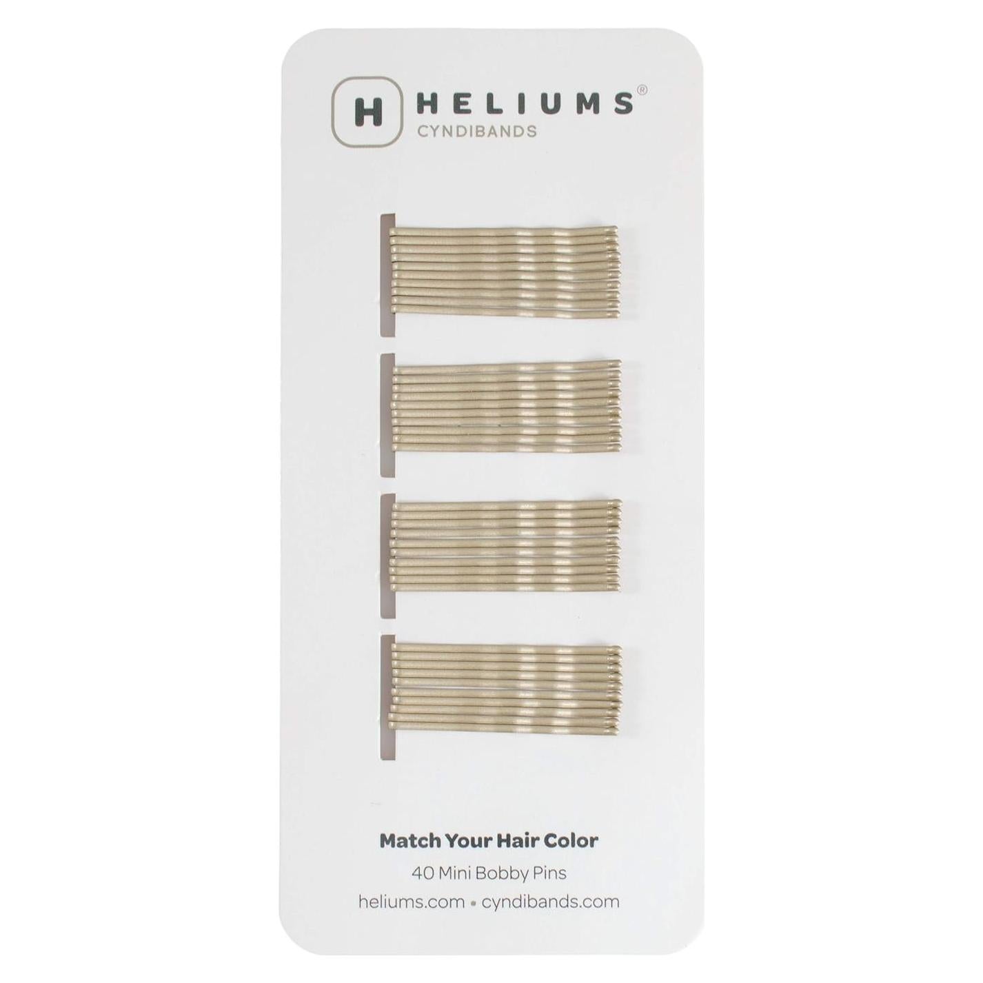 Pinzas Mini Heliums Rubio Ceniza 40 Unidades 3.81 cm Cabello Fino