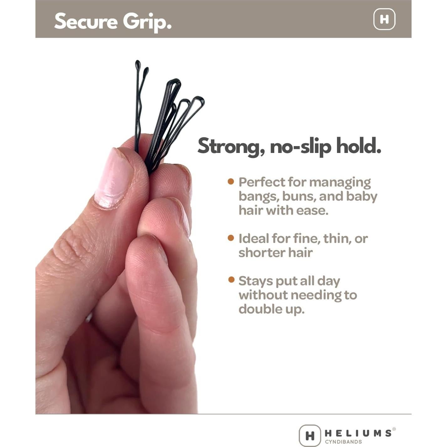 Pinzas Mini Heliums Rubio Ceniza 40 Unidades 3.81 cm Cabello Fino