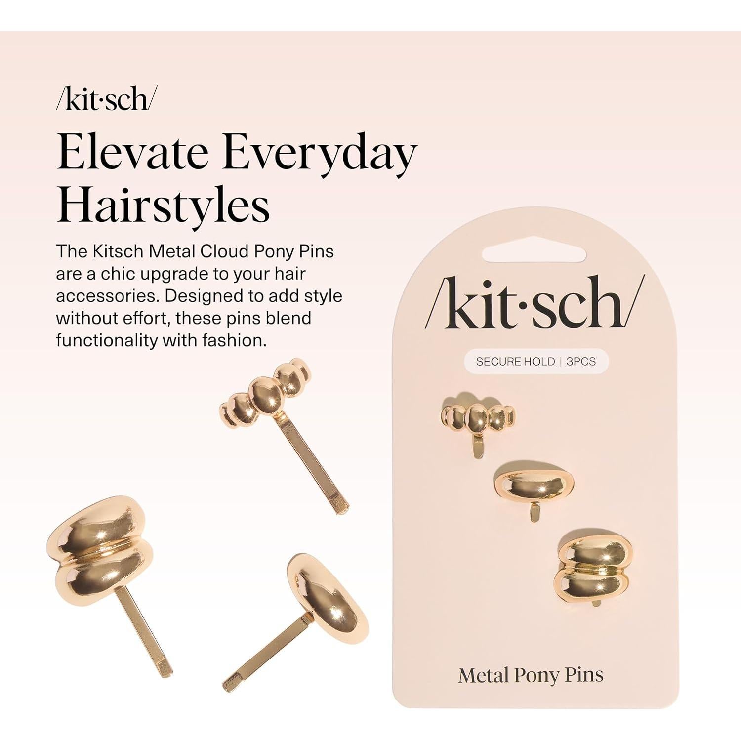 Pasadores de cabello Kitsch Gold - Set de 3 piezas doradas