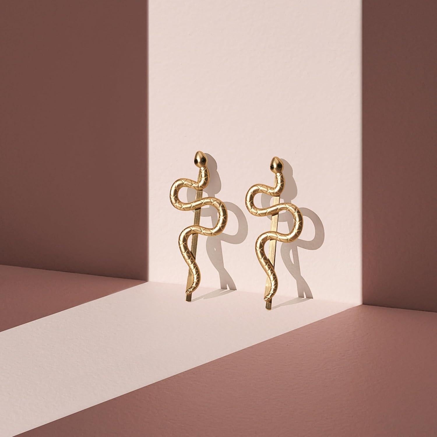 Pasadores de Pelo Temptation - Clips Decorativos Serpiente Dorados