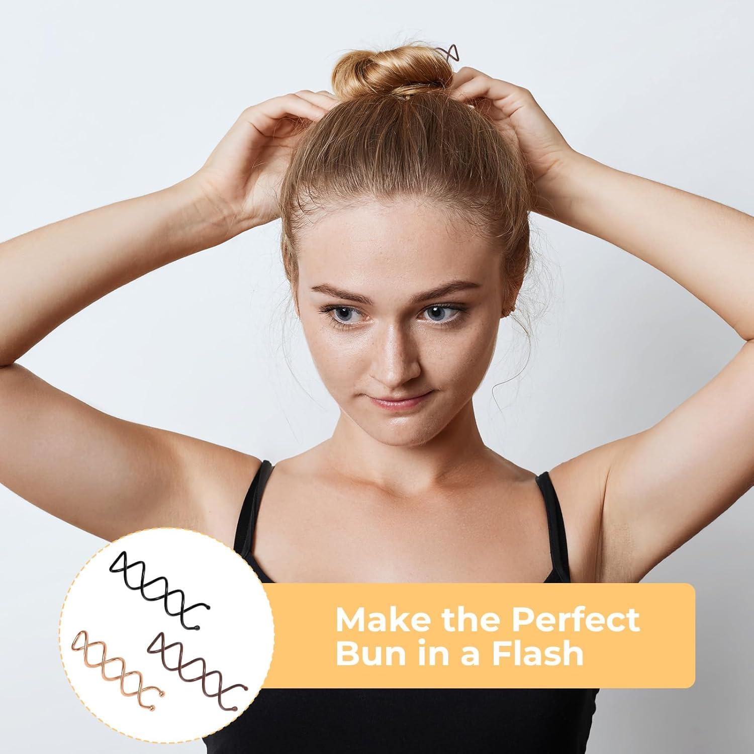 30 Horquillas Espirales KALIONE en 3 Colores 6 cm