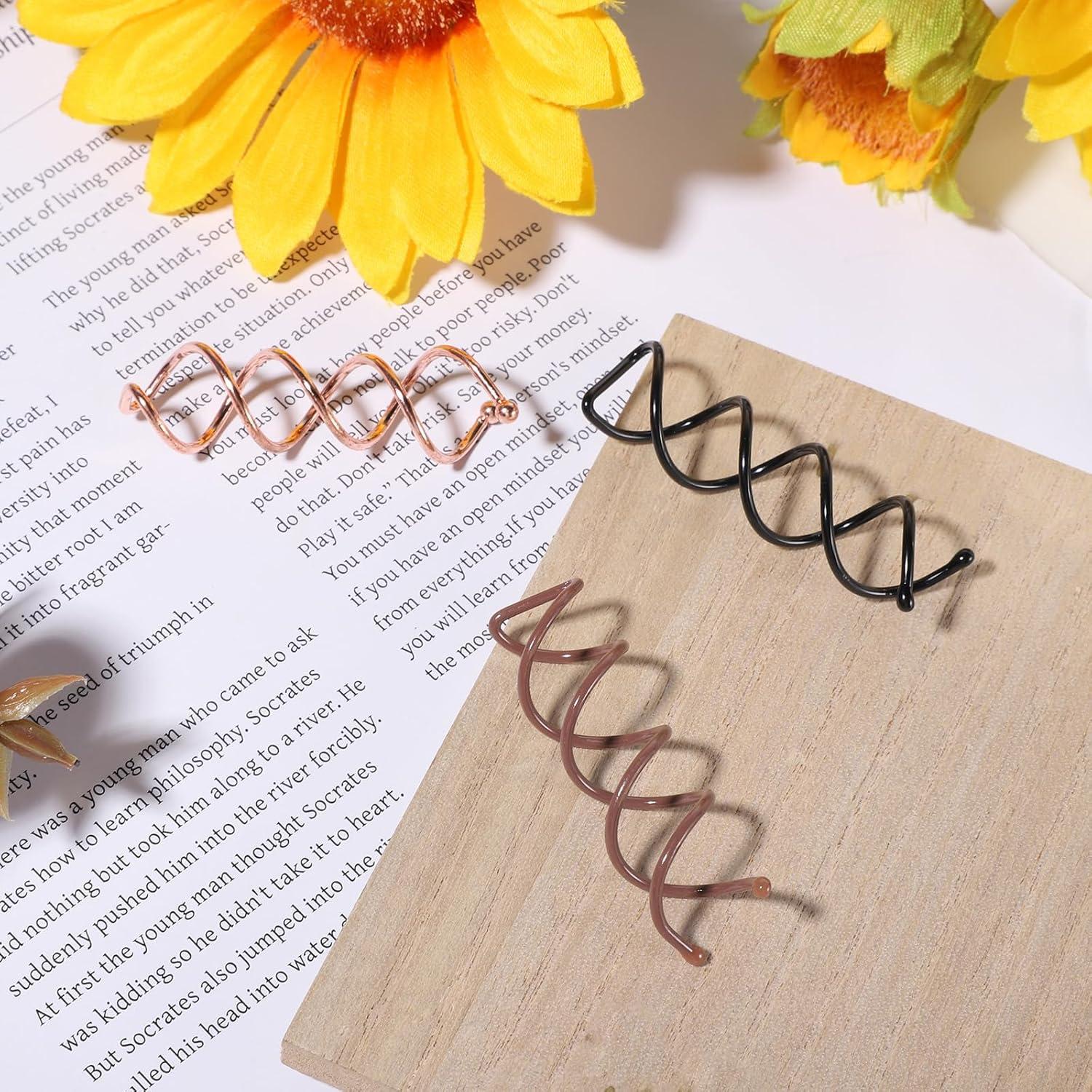 30 Horquillas Espirales KALIONE en 3 Colores 6 cm