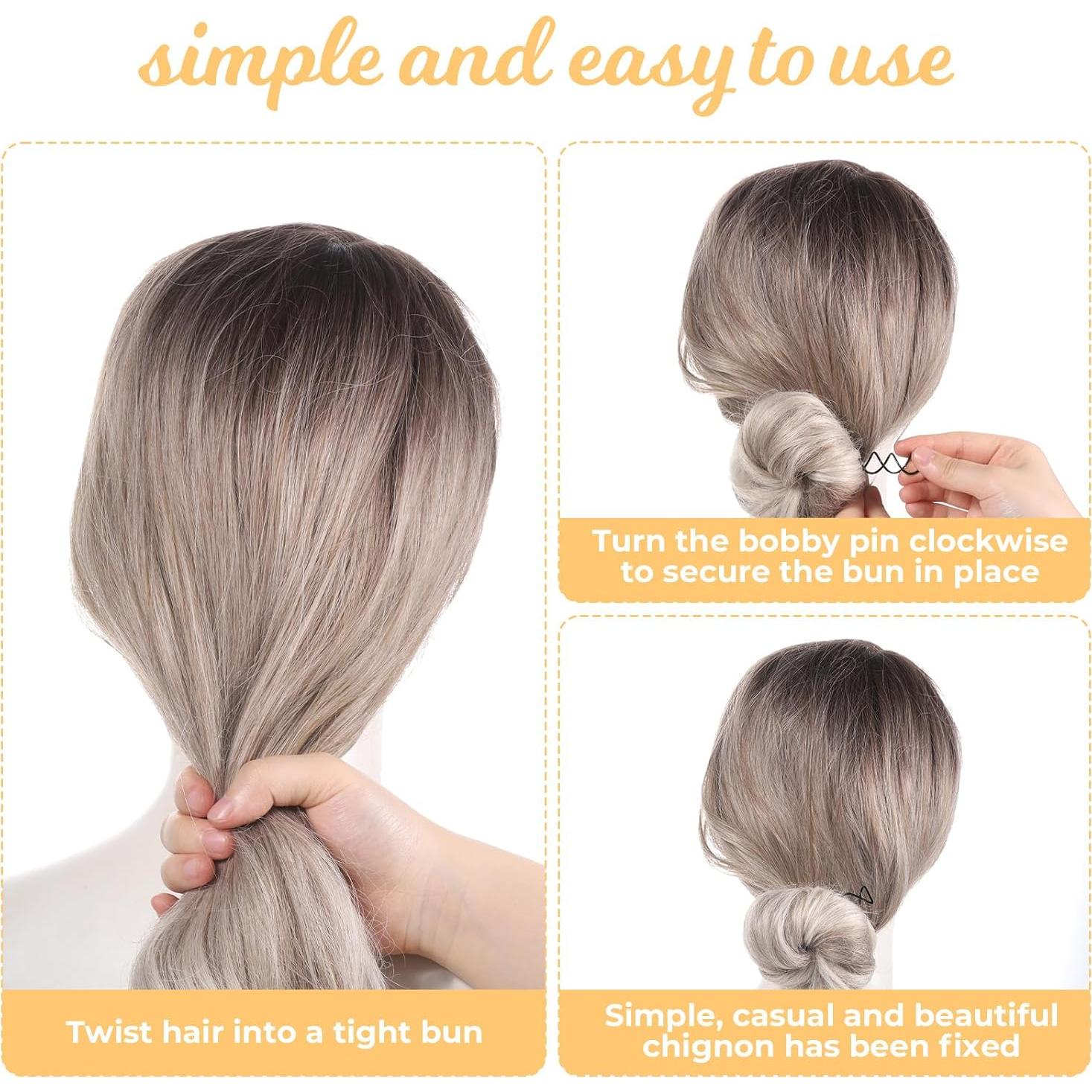 30 Horquillas Espirales KALIONE en 3 Colores 6 cm