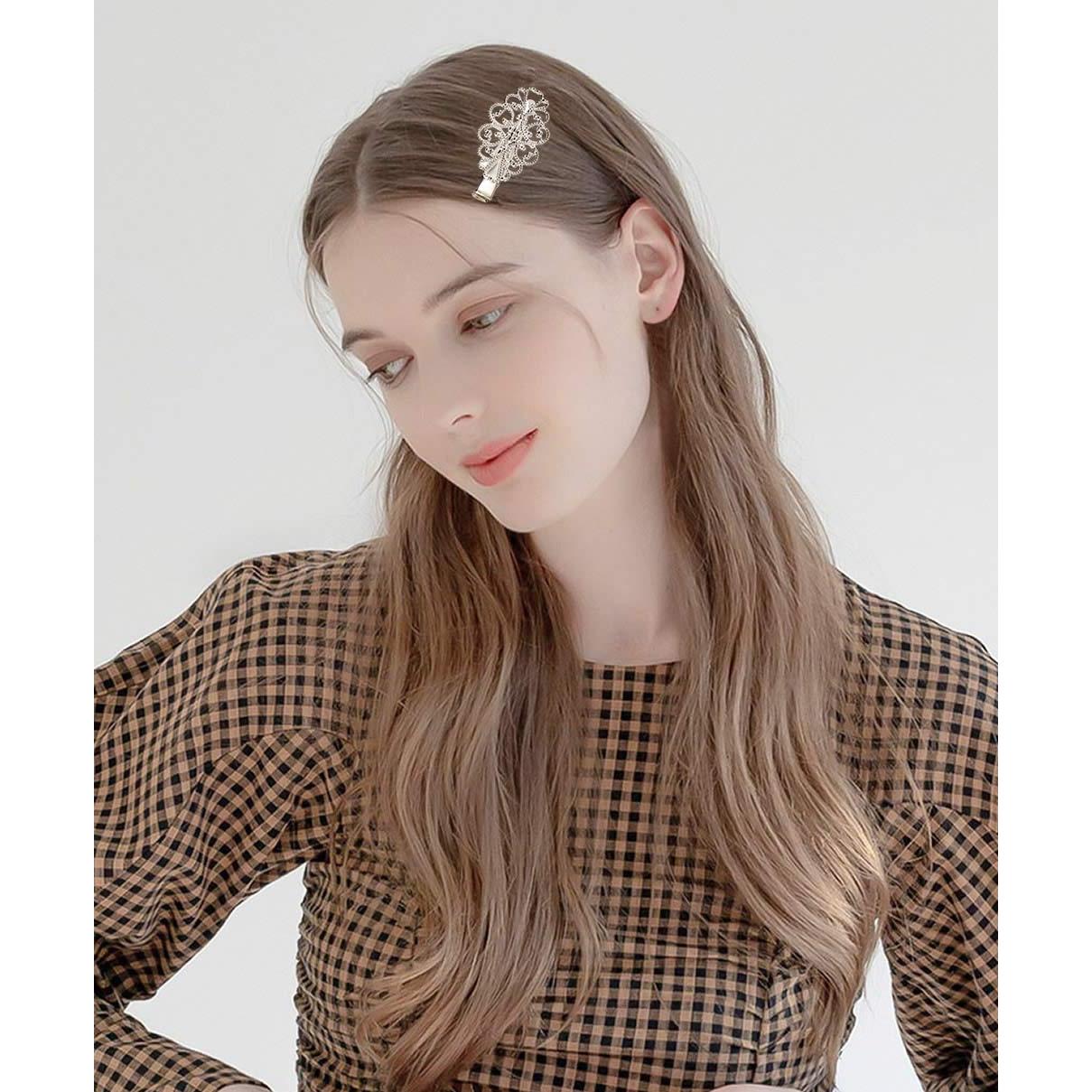 Paquete de 30 Clips de Pelo Retro Vintage Metal Plateado