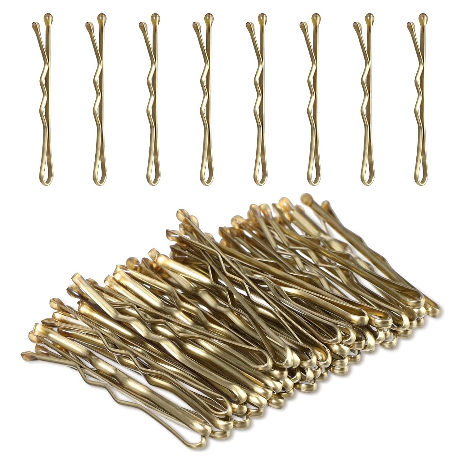 Mini Pasadores de Cabello Amabro 50PCS Dorado 3.5cm Metal