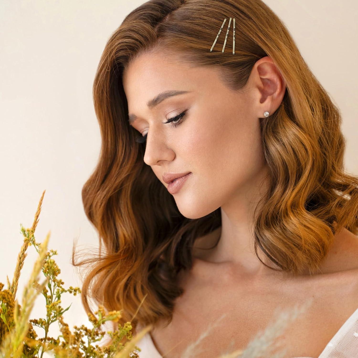 Mini Pasadores de Cabello Amabro 50PCS Dorado 3.5cm Metal