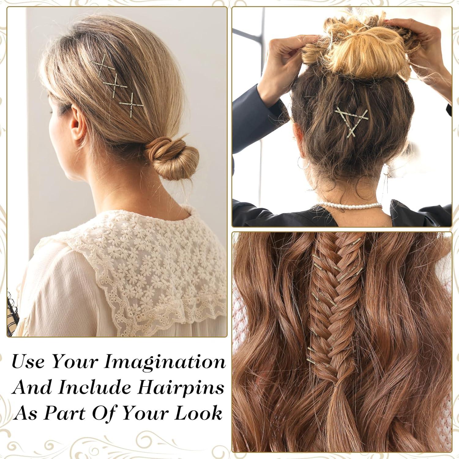 Mini Pasadores de Cabello Amabro 50PCS Dorado 3.5cm Metal