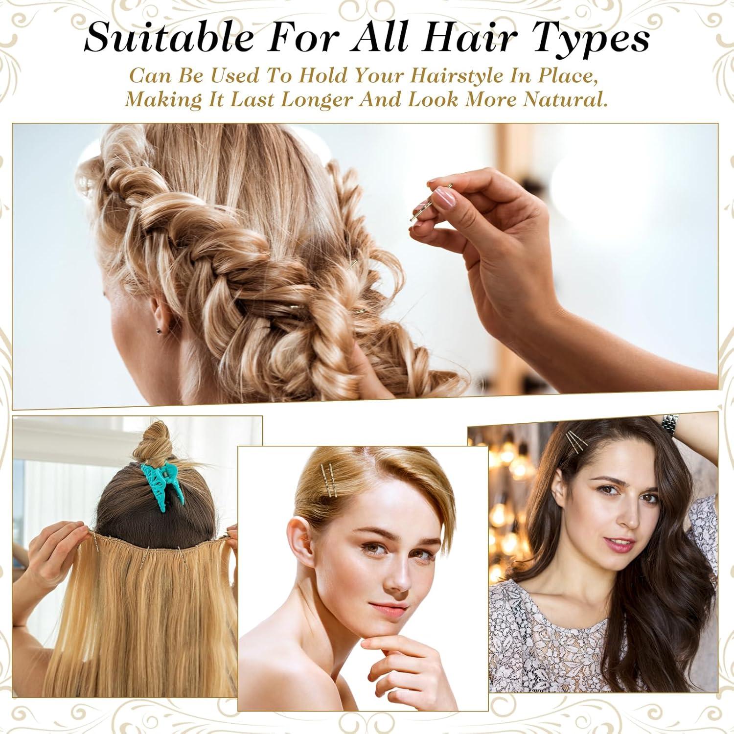 Mini Pasadores de Cabello Amabro 50PCS Dorado 3.5cm Metal