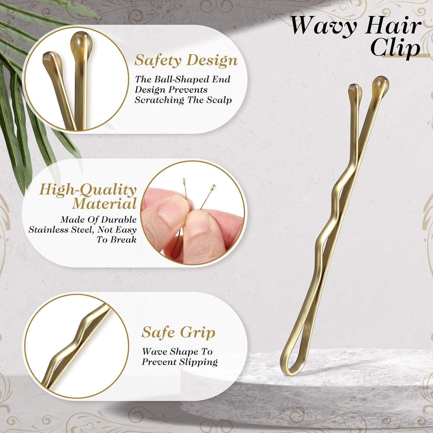 Mini Pasadores de Cabello Amabro 50PCS Dorado 3.5cm Metal