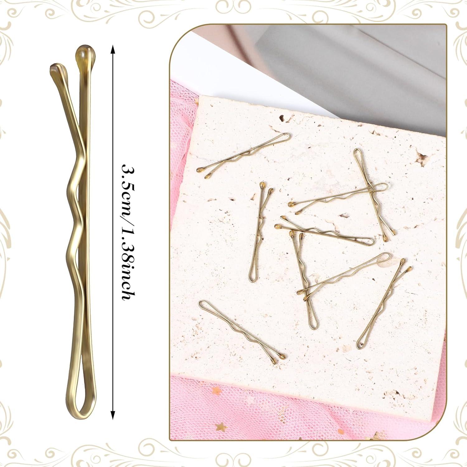 Mini Pasadores de Cabello Amabro 50PCS Dorado 3.5cm Metal