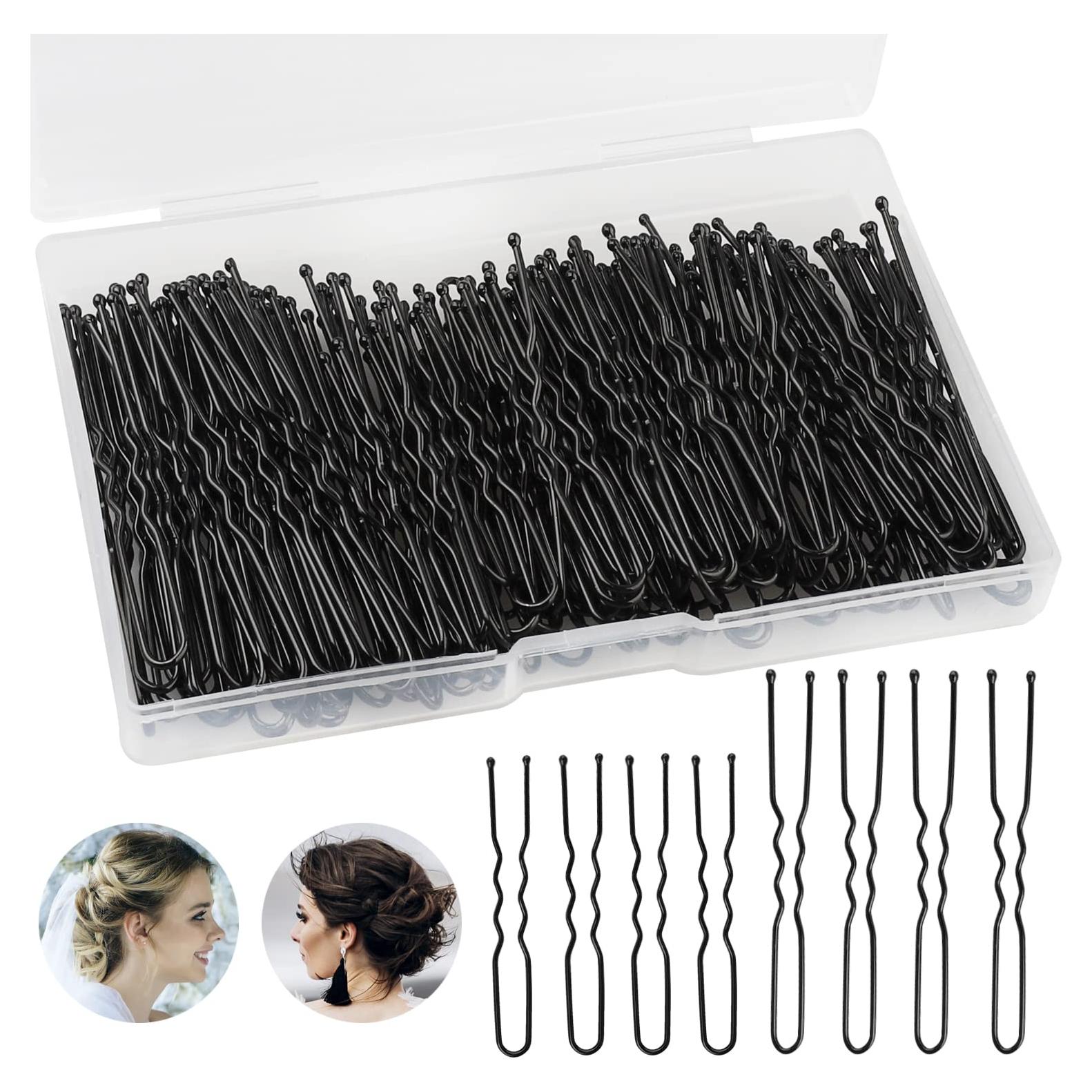 200 Pasadores de Pelo en Forma de U WSICSE 6.1 y 5.1 cm Negro