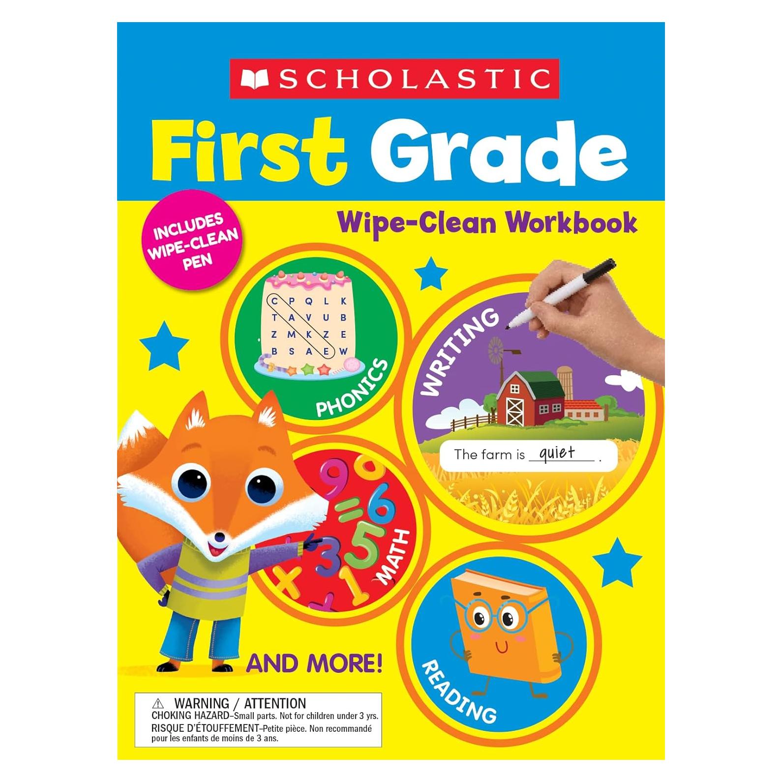 Scholastic First Grade Wipe-Clean Workbook