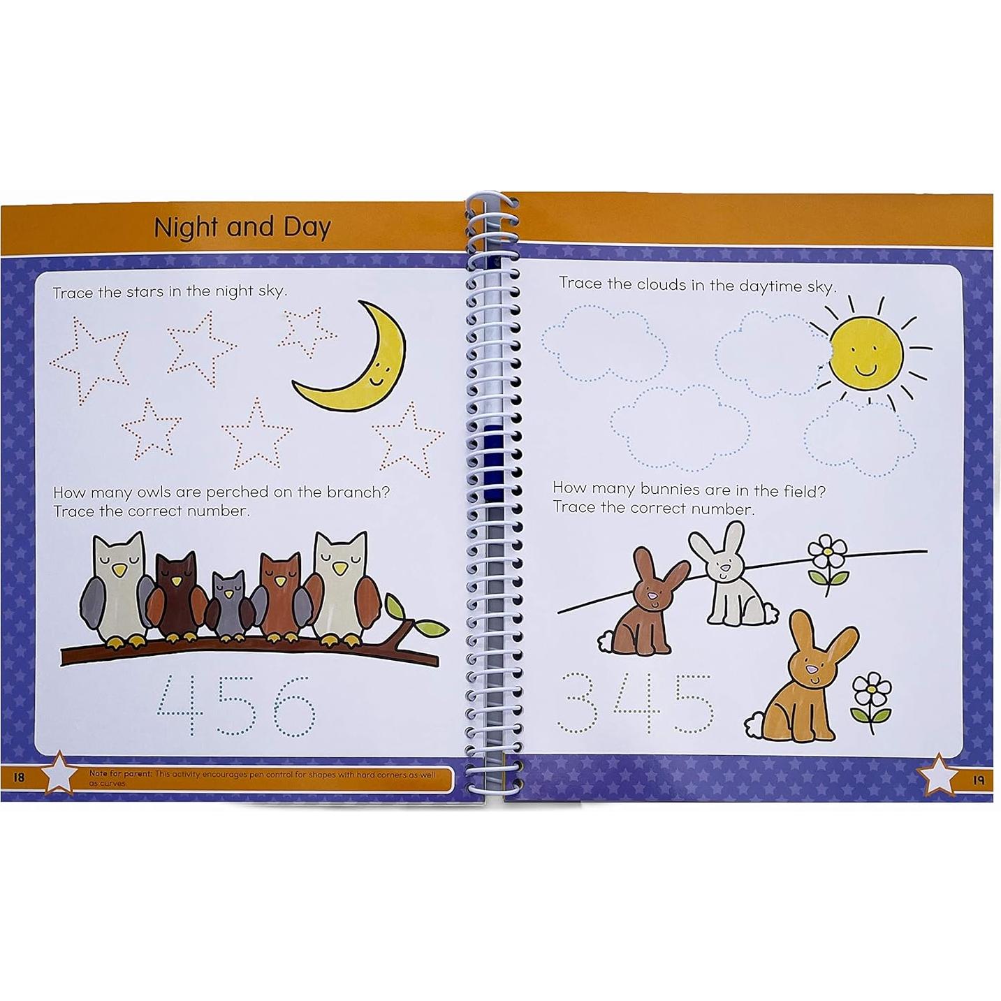 Wipe Clean Number Tracing Workbook for Preschool Kids Ages 3-5: Practice Pen Control, Numbers, Early Math Skills, Wipe Off Pen Included (Gold Star Series)