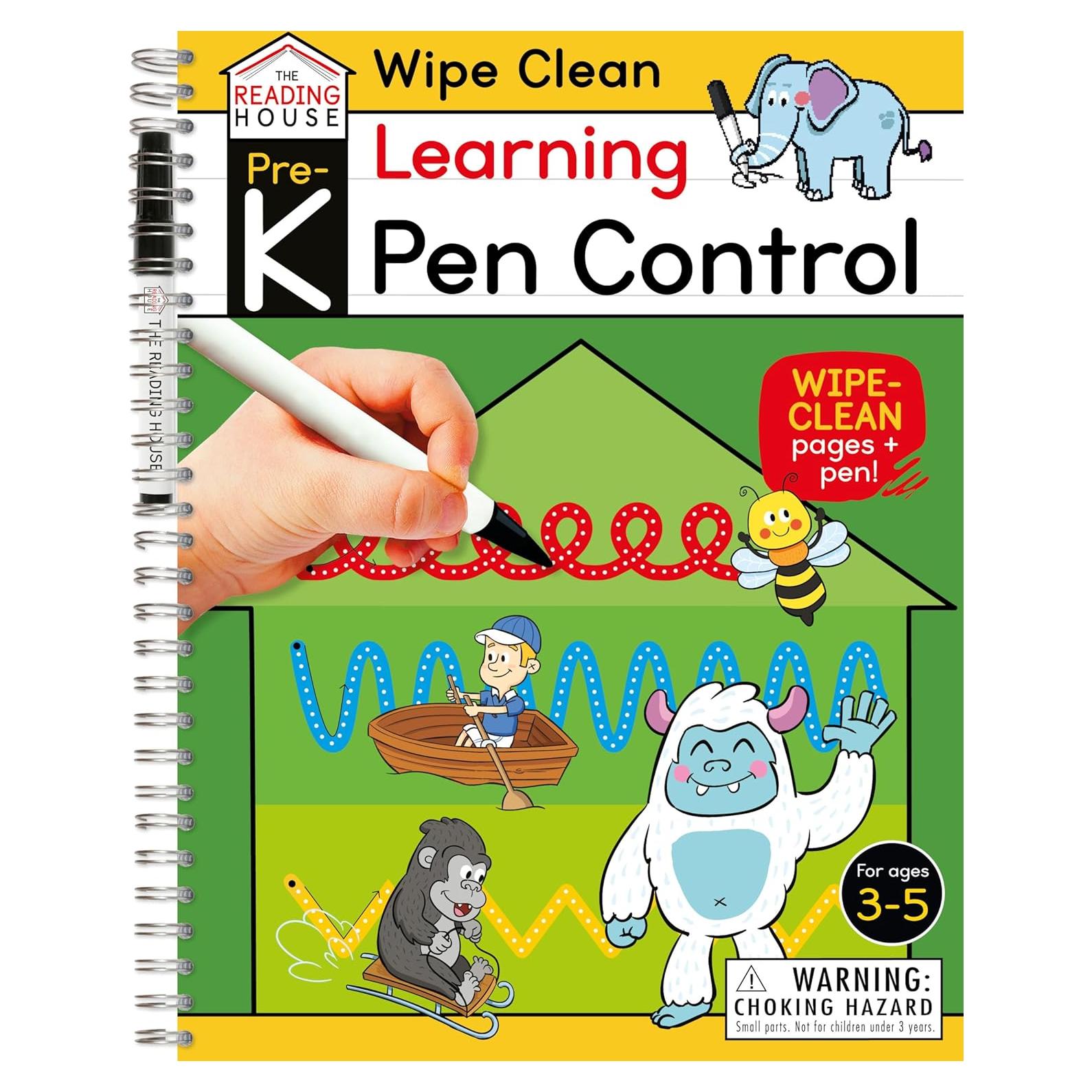 Learning Pen Control (Pre-K Wipe Clean Workbook): Preschool Wipe Off Activity Workbook, Ages 3-5, Letter Tracing, Number and Shape Formation, Learning ... and Handwriting Practice (The Reading House)