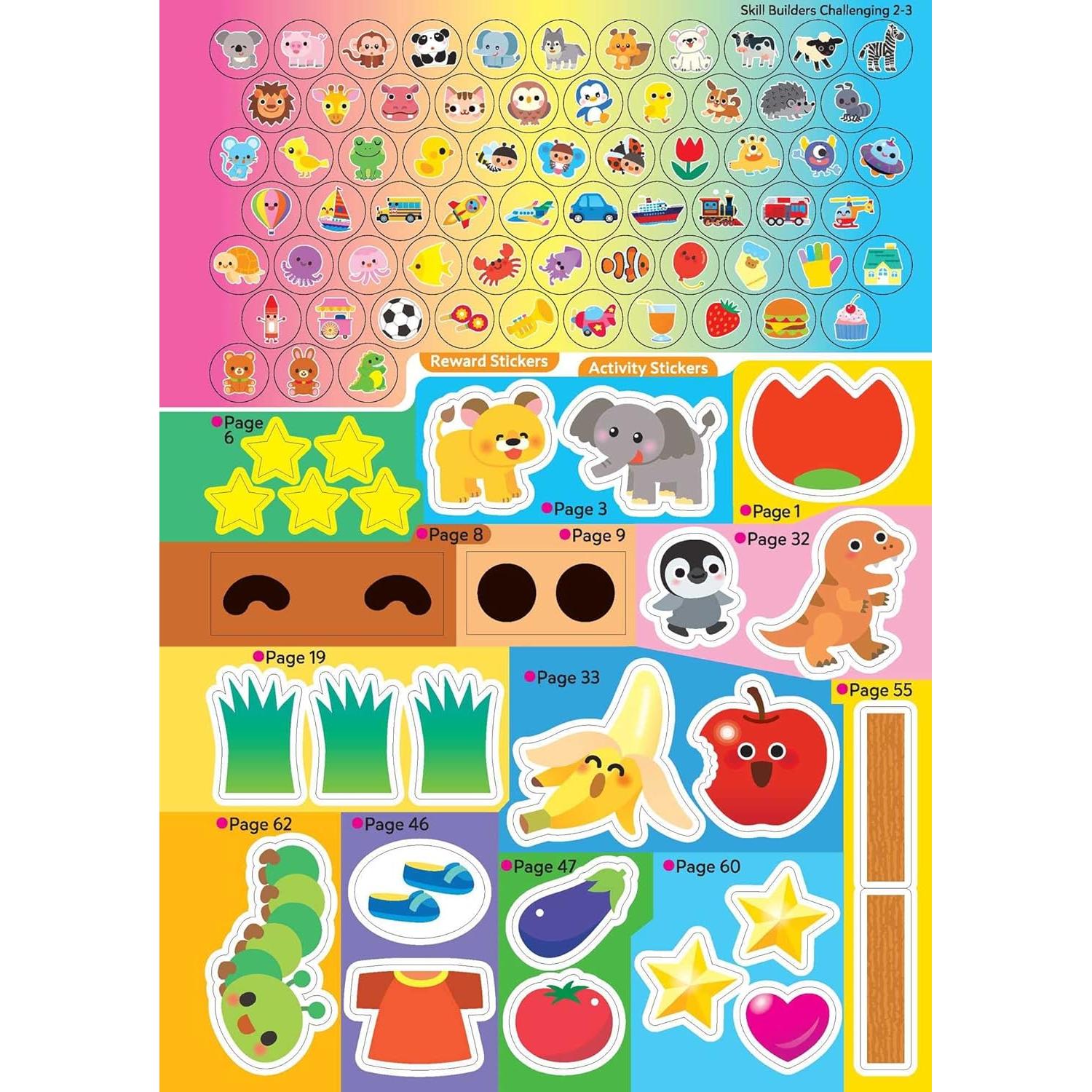 Play Smart Skill Builders: Challenging - Age 2-3: Pre-K Activity Workbook : Learn essential first skills: Tracing, Maze, Shapes, Numbers, Letters: 90+ Stickers: Wipe-Clean Activity-Board