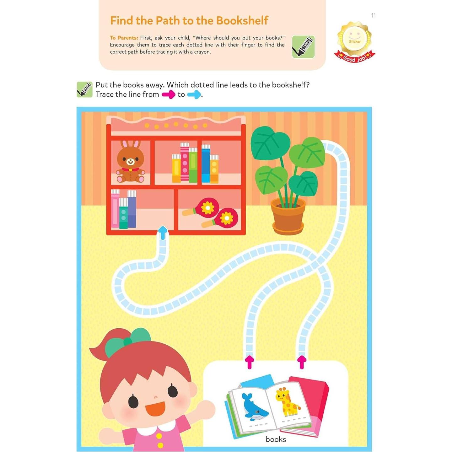 Play Smart Skill Builders: Challenging - Age 2-3: Pre-K Activity Workbook : Learn essential first skills: Tracing, Maze, Shapes, Numbers, Letters: 90+ Stickers: Wipe-Clean Activity-Board
