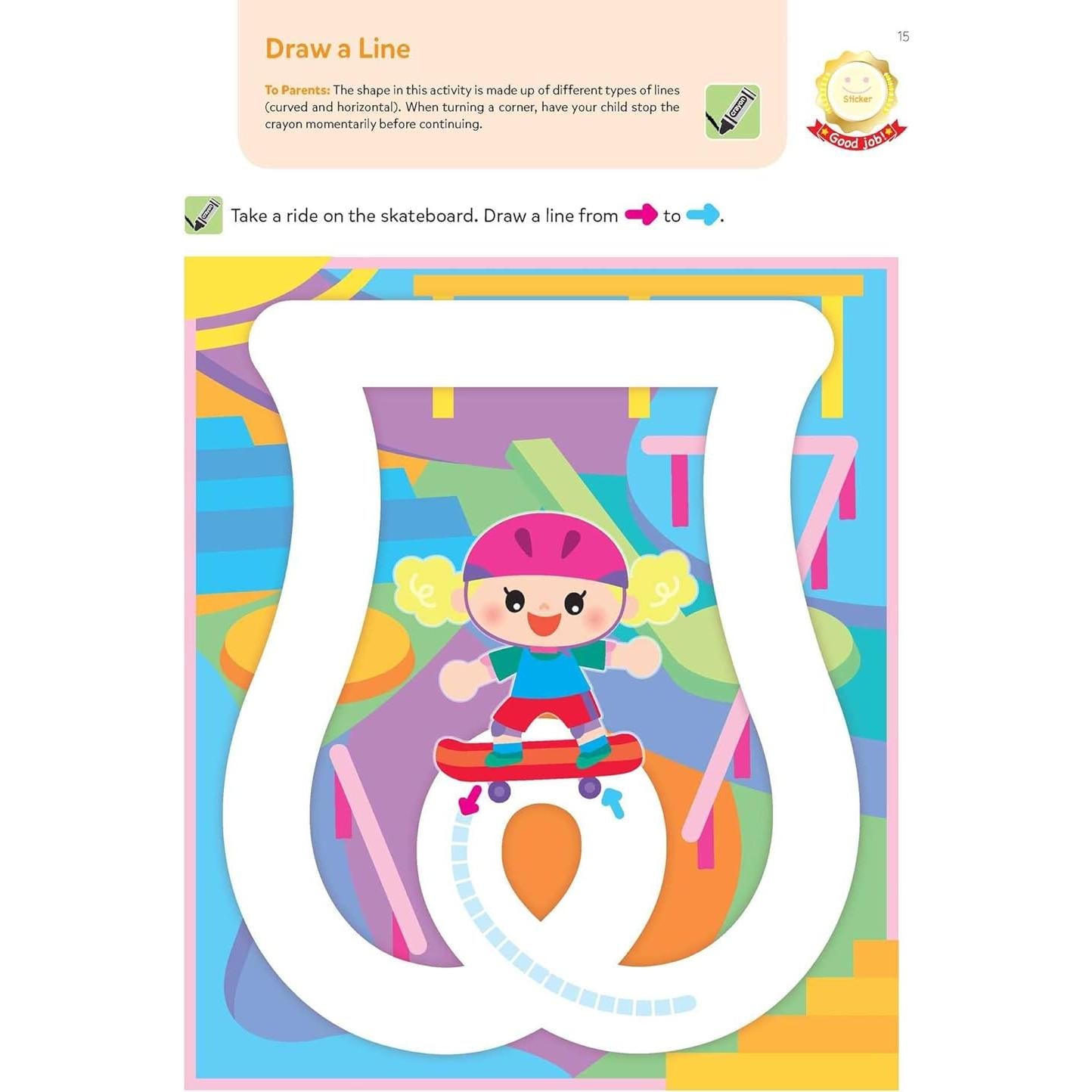 Play Smart Skill Builders: Challenging - Age 2-3: Pre-K Activity Workbook : Learn essential first skills: Tracing, Maze, Shapes, Numbers, Letters: 90+ Stickers: Wipe-Clean Activity-Board