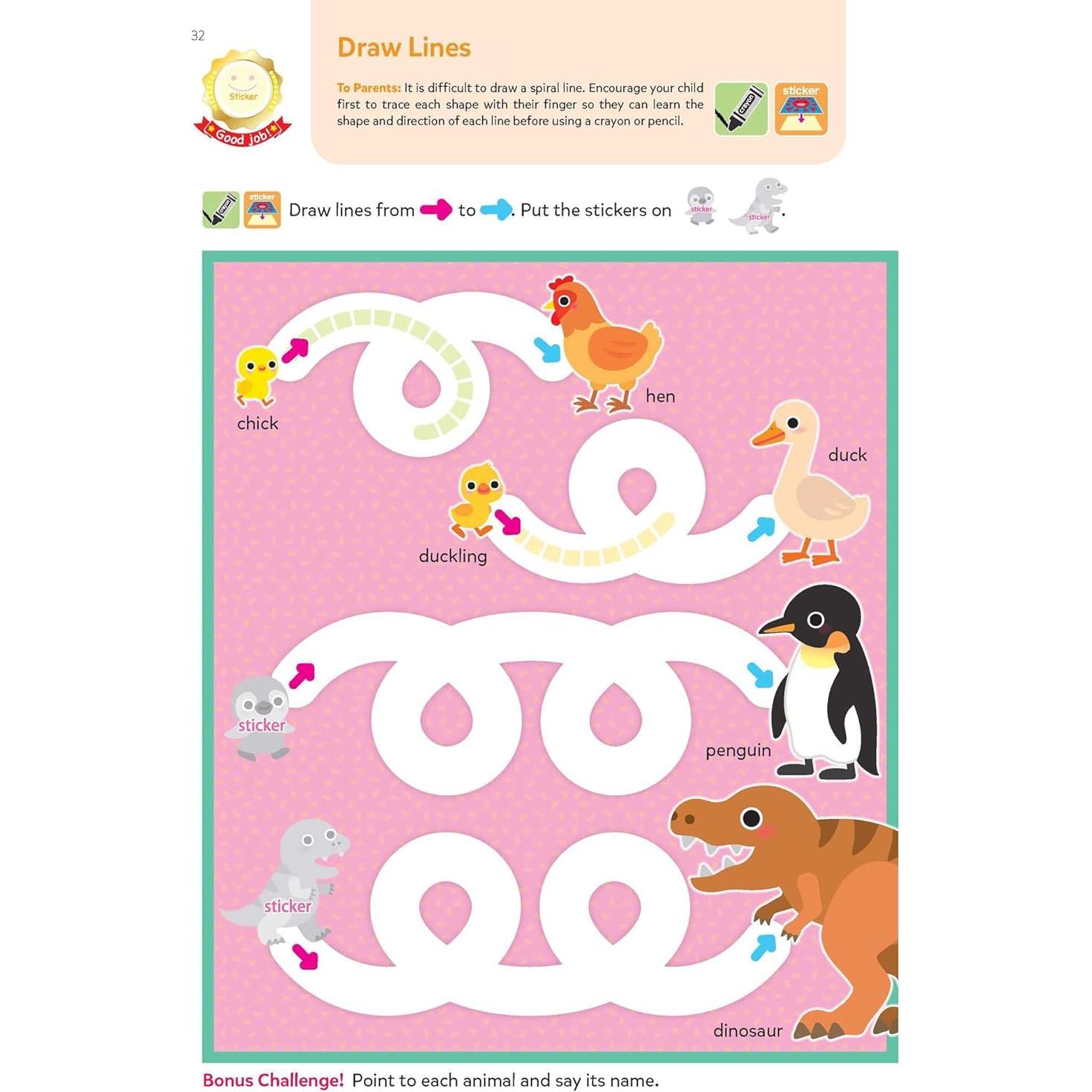 Play Smart Skill Builders: Challenging - Age 2-3: Pre-K Activity Workbook : Learn essential first skills: Tracing, Maze, Shapes, Numbers, Letters: 90+ Stickers: Wipe-Clean Activity-Board