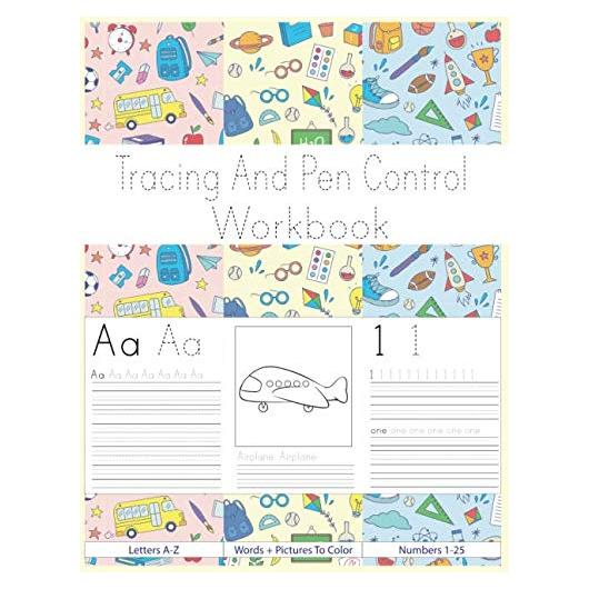 Tracing And Pen Control Workbook: Trace Numbers Letters Words Workbooks For Preschool | Wipe Clean Alphabet Book | Dry Erase Learning Books For Kids