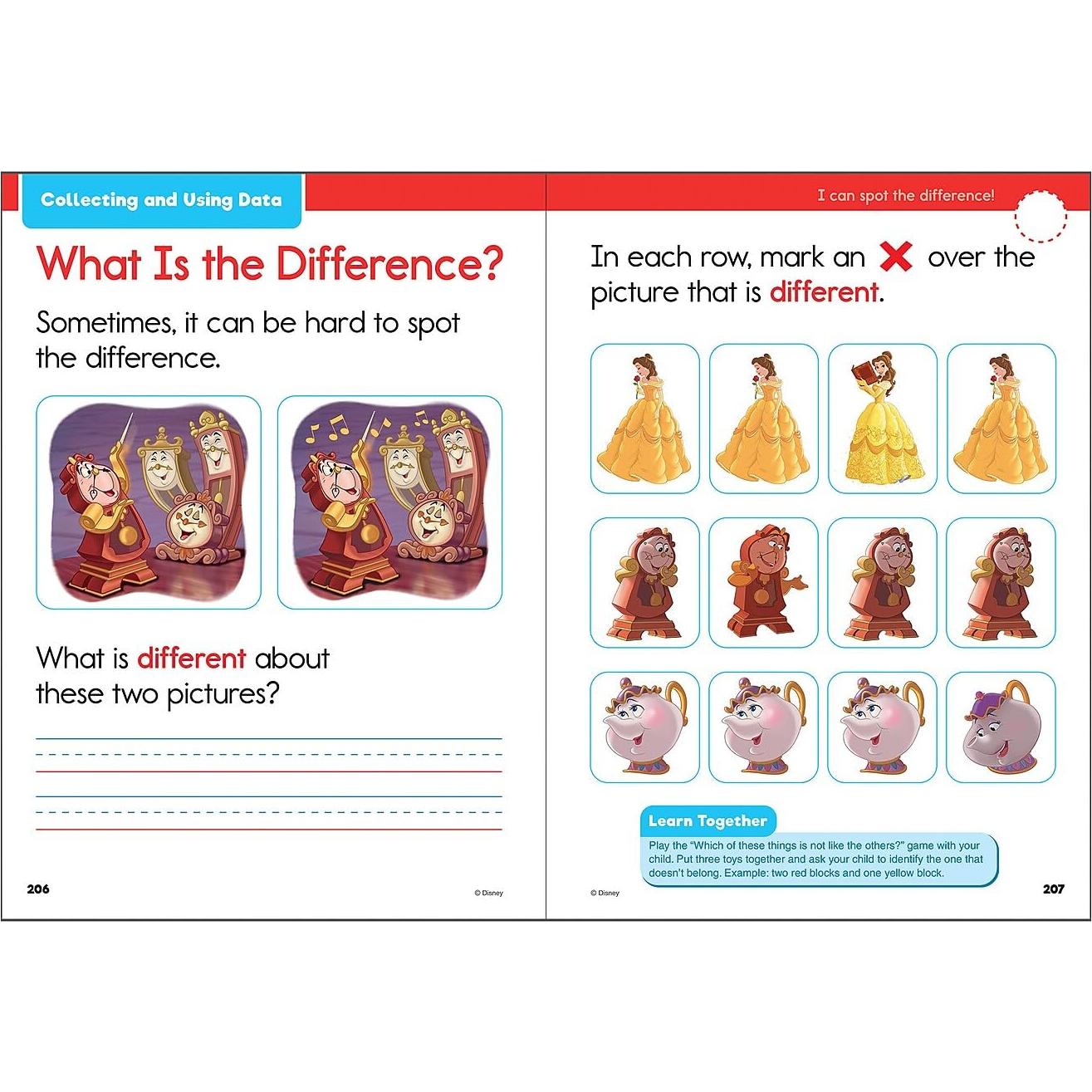 Disney Learning Magical Adventures in Kindergarten Workbooks, Math, Letter Recogntion, Reading Comprehension and Handwriting Practice, Lion King, Rapunzel, Mickey Mouse and Cars Kindergarten Workbooks