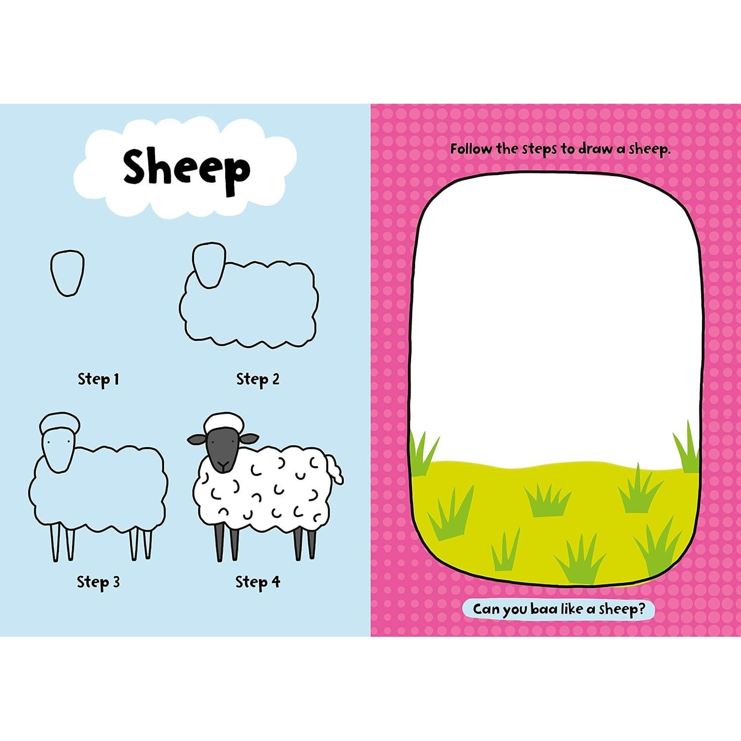 My First Learn-To-Draw: Farm Animals: Coloring Book for Toddlers with 25 Wipe Clean Activities and Marker (My First Wipe Clean How-To-Draw)