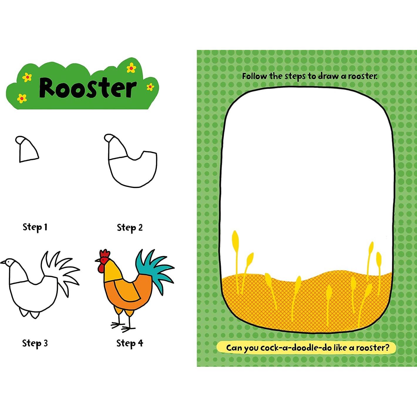 My First Learn-To-Draw: Farm Animals: Coloring Book for Toddlers with 25 Wipe Clean Activities and Marker (My First Wipe Clean How-To-Draw)