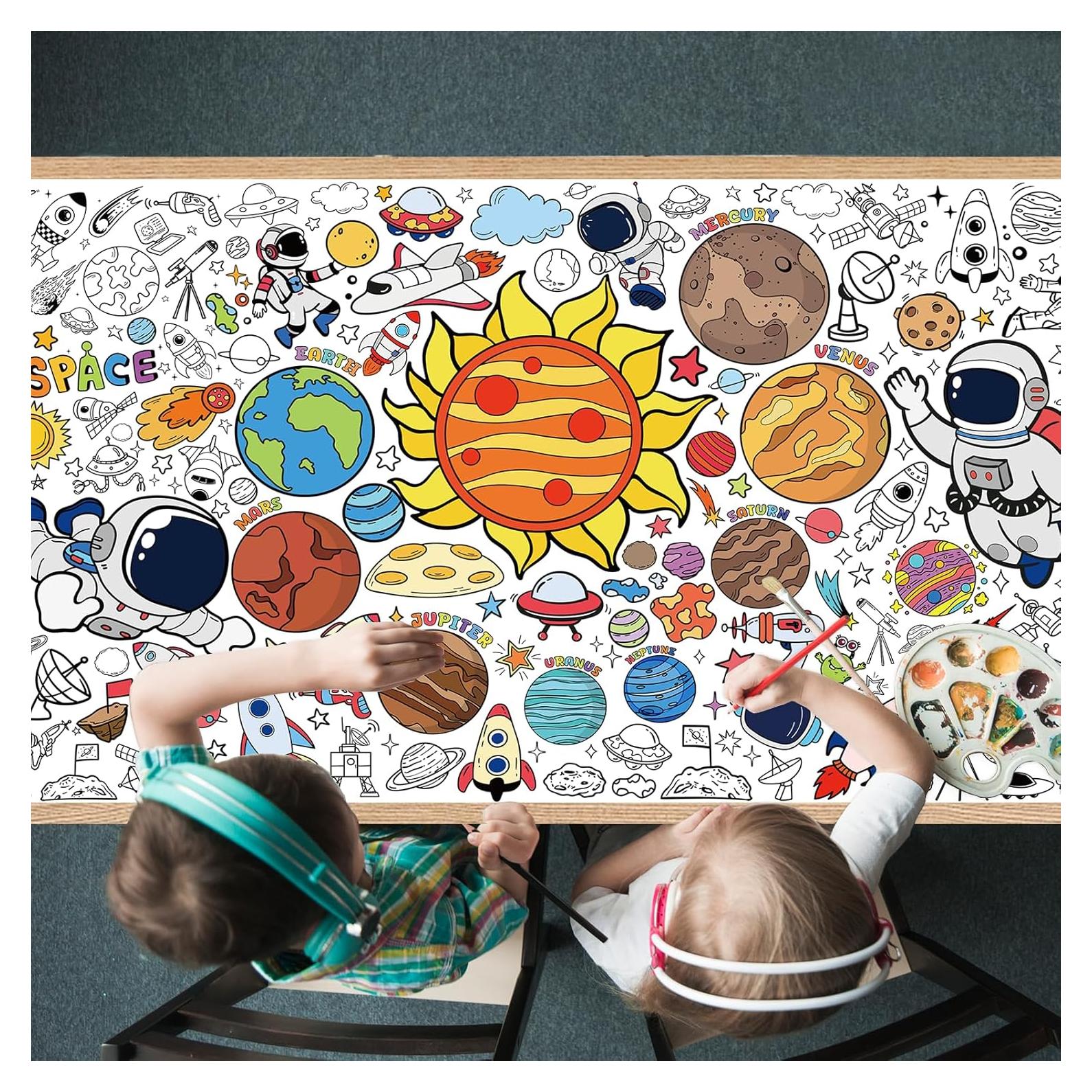 Póster para Colorear Espacio TAKEALOOKO 90 x 182 cm Fiesta