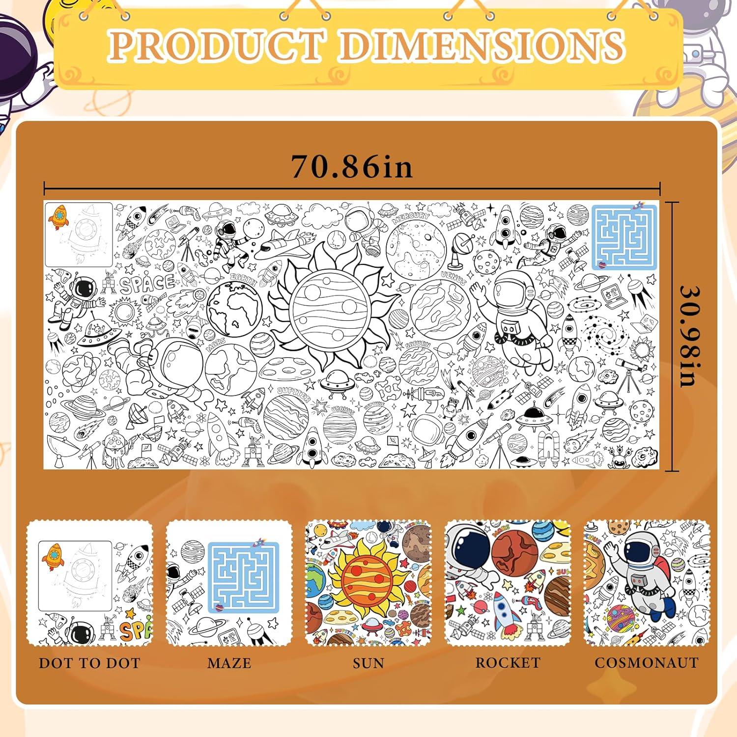 Póster para Colorear Espacio TAKEALOOKO 90 x 182 cm Fiesta