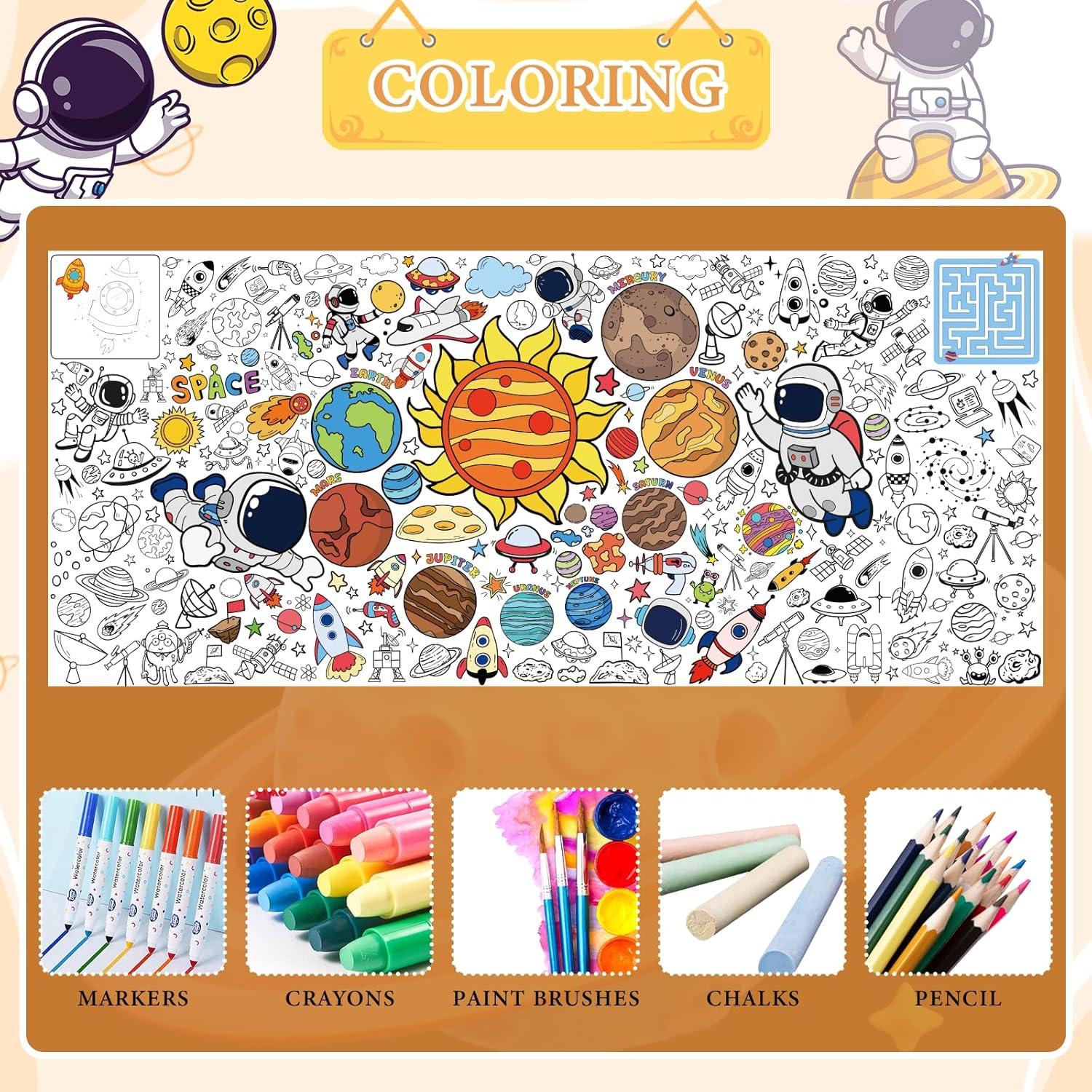 Póster para Colorear Espacio TAKEALOOKO 90 x 182 cm Fiesta