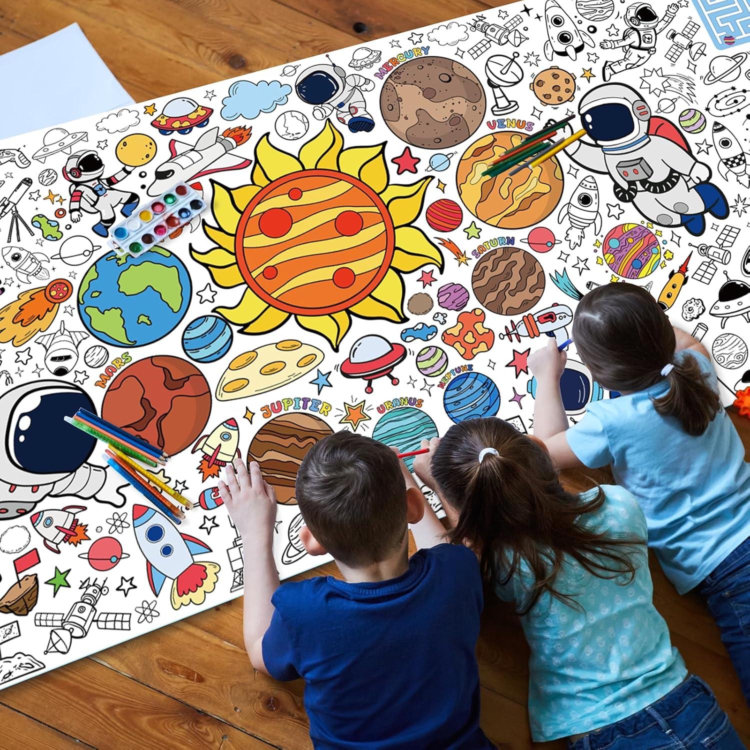 Póster para Colorear Espacio TAKEALOOKO 90 x 182 cm Fiesta