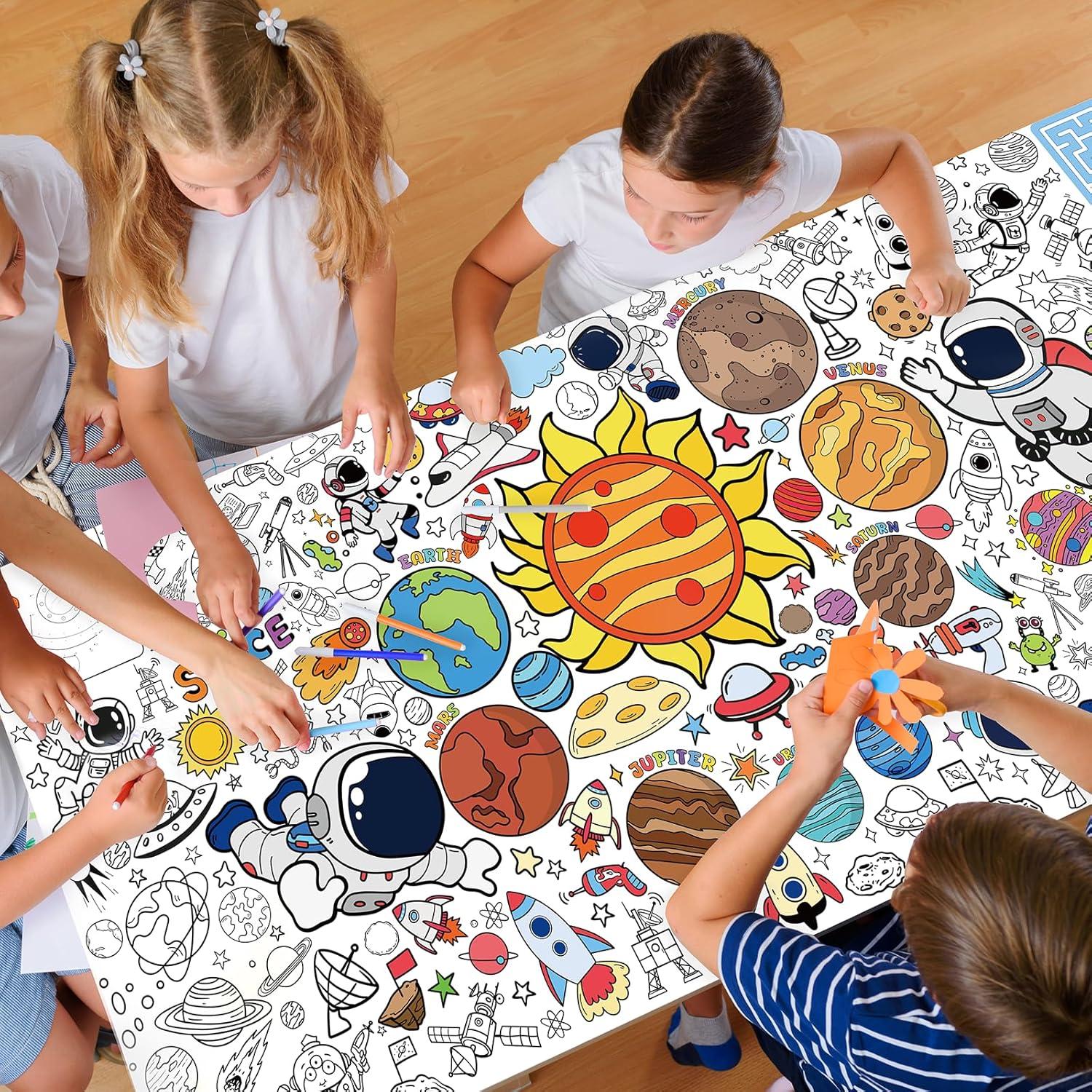 Póster para Colorear Espacio TAKEALOOKO 90 x 182 cm Fiesta