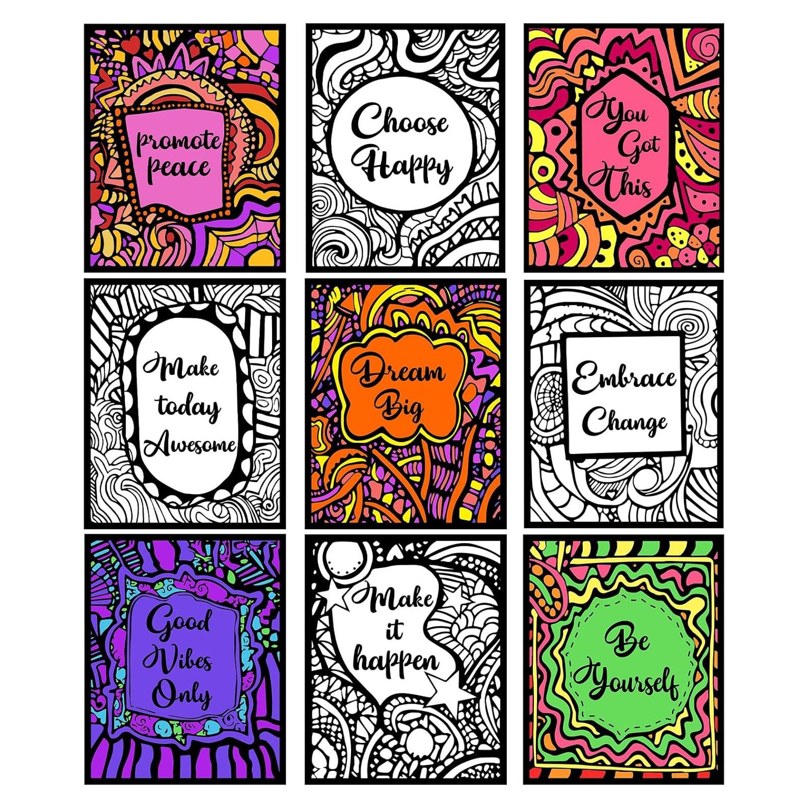 Pósters de Coloración de Terciopelo Yeaqee 36 Pcs 20x25 cm