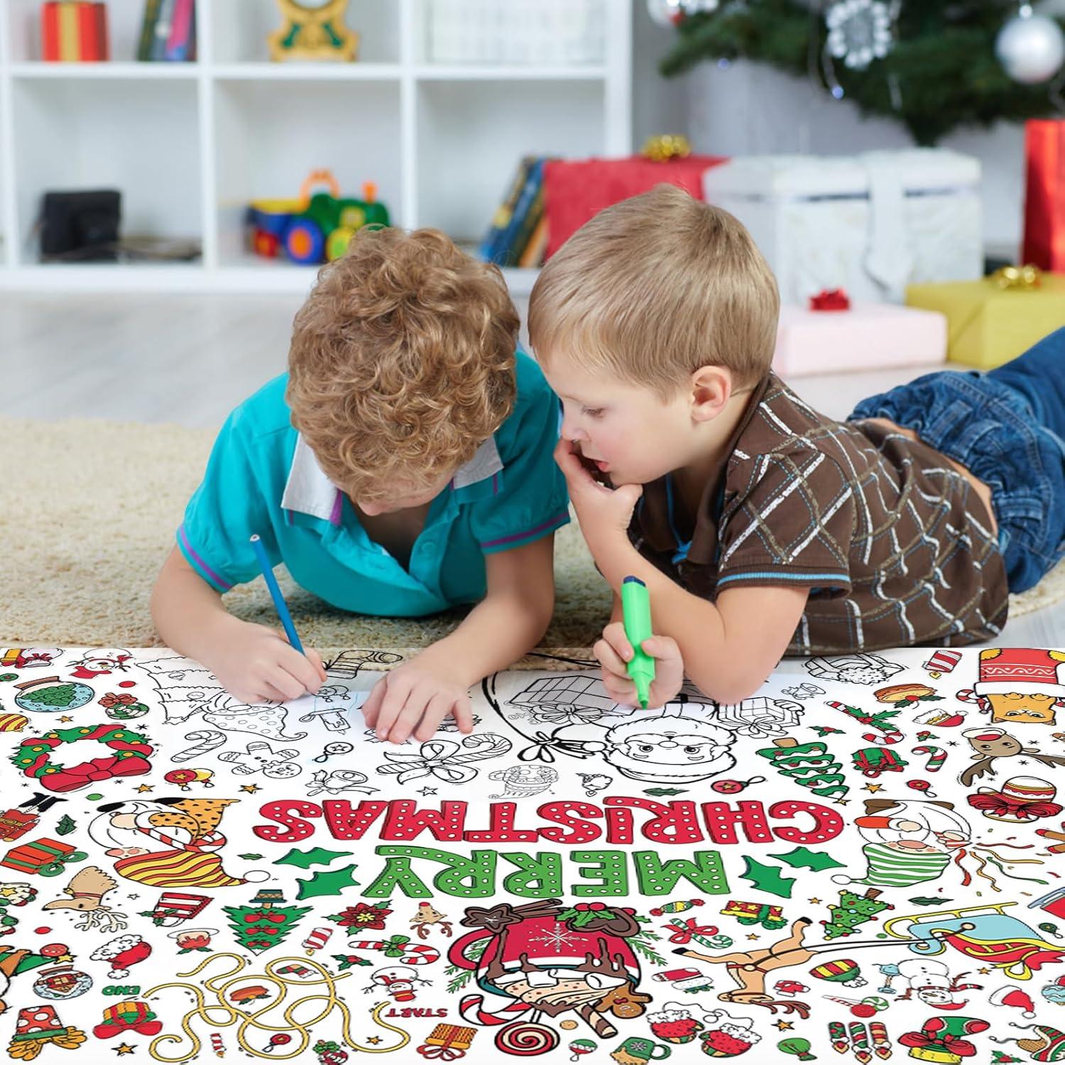 Cartel Gigante para Colorear Navidad PEUTIER 110x80cm con 12 Marcadores