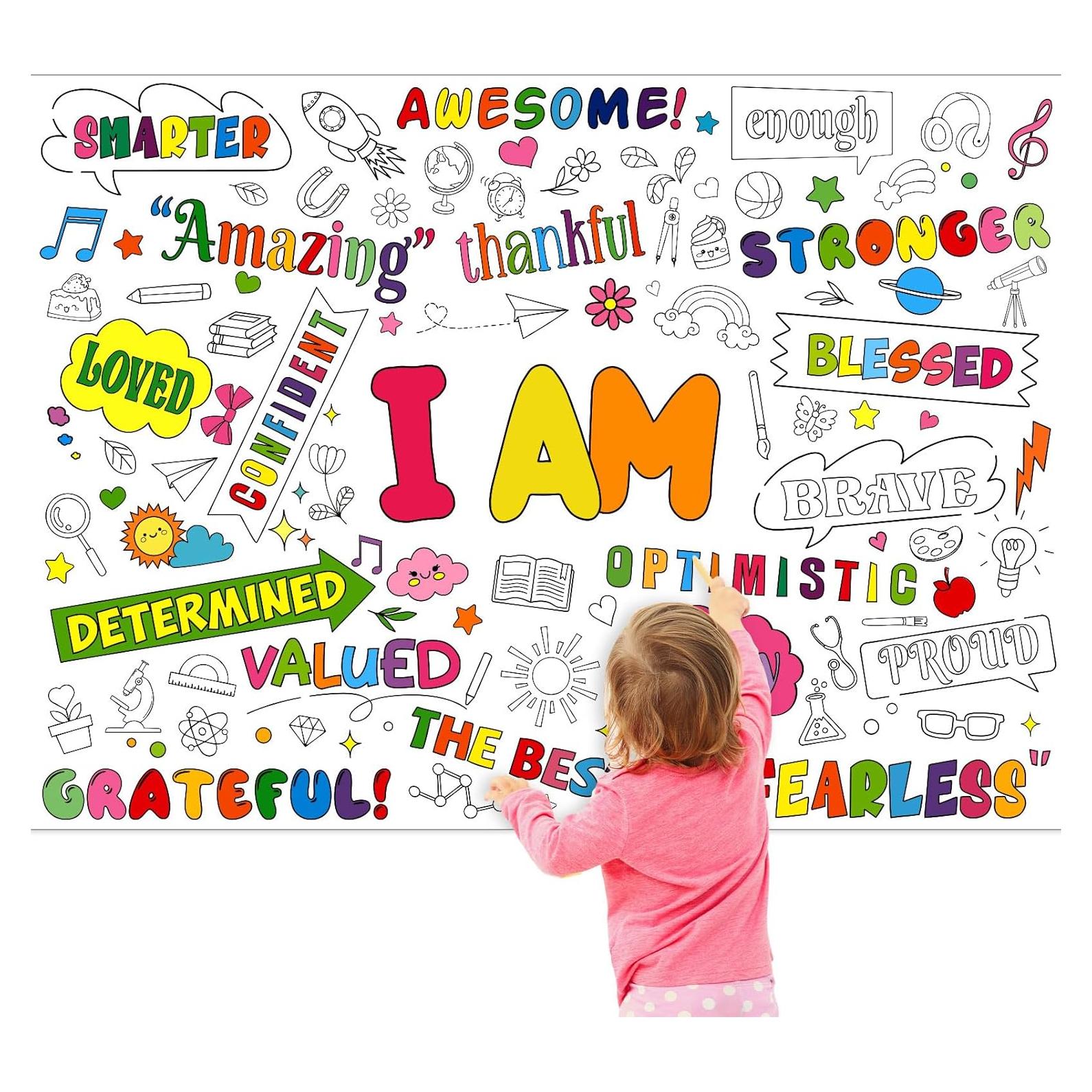 Póster de Colorear Jumbo Afirmaciones Positivas SiliFine 110x80cm