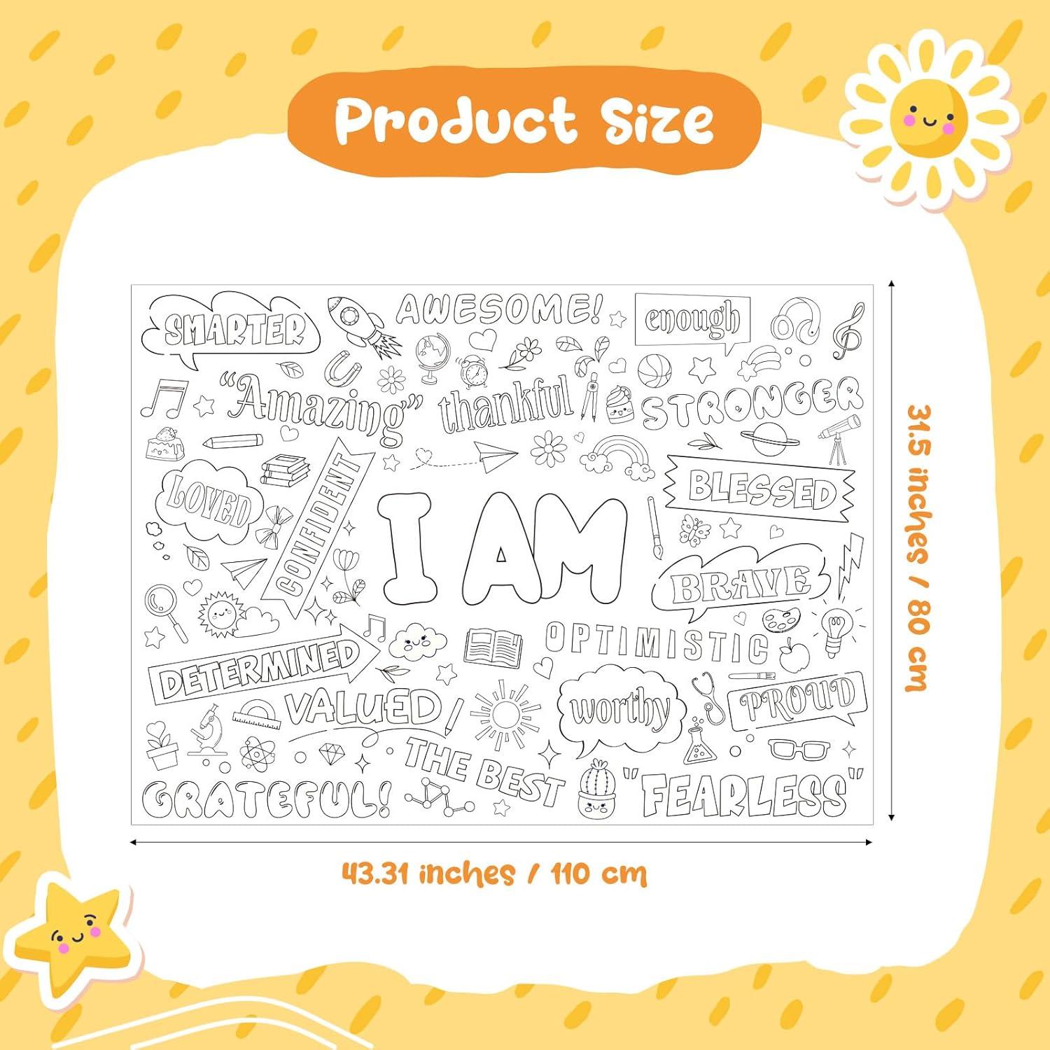 Póster de Colorear Jumbo Afirmaciones Positivas SiliFine 110x80cm